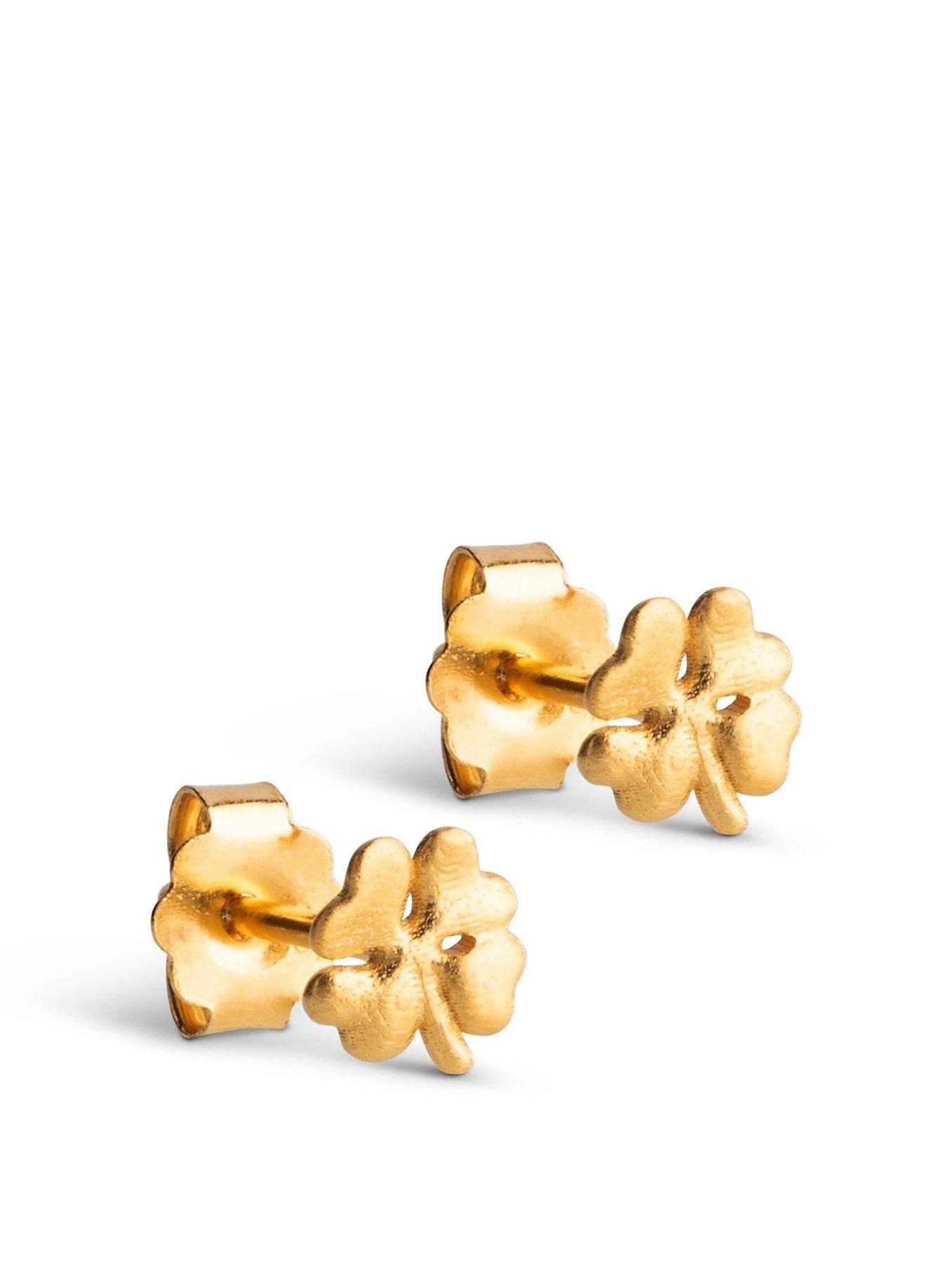 ENAMEL Copenhagen Gold Mini Clover Studs
