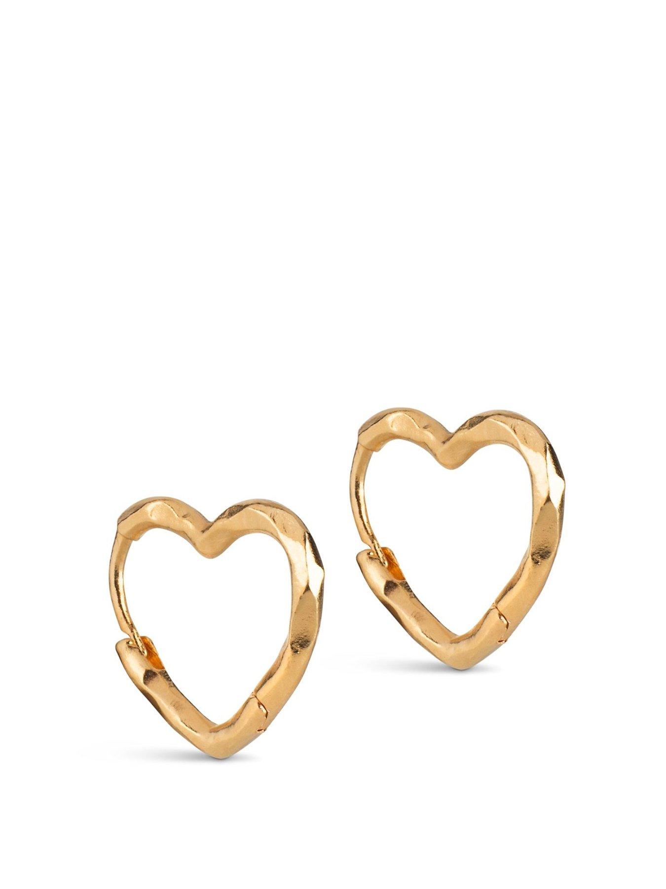 Enamel Copenhagen Small Gold Organic Heart Hoops