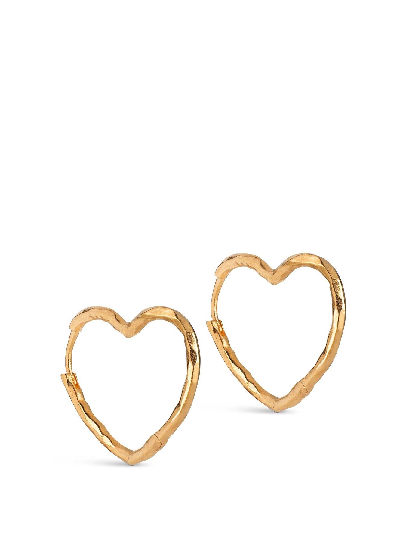 Enamel Copenhagen Medium Gold Heart Hoops