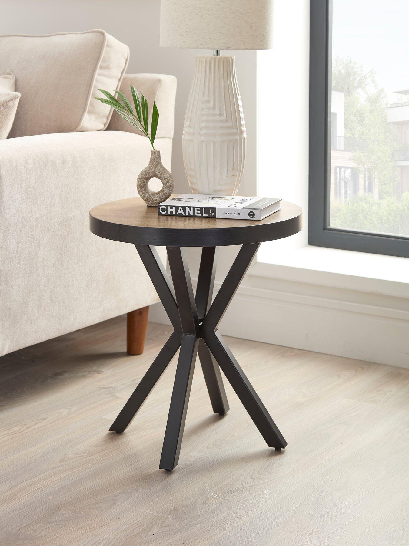 undefined Oslo Round Side Table - Oak/Black - FSC® Certified