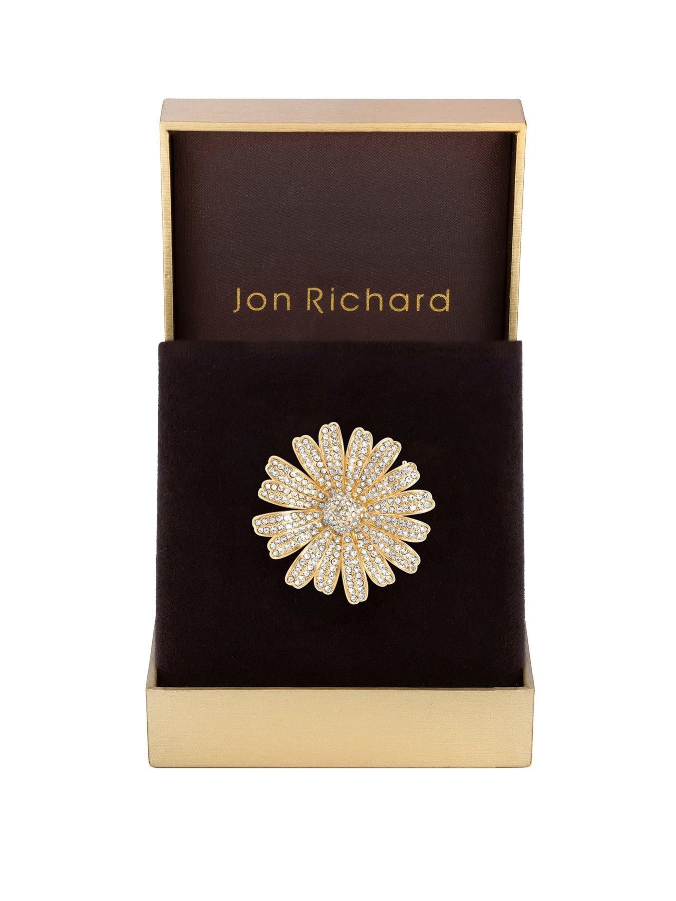 undefined Gold Plated Crystal Flower Brooch - Gift Boxed