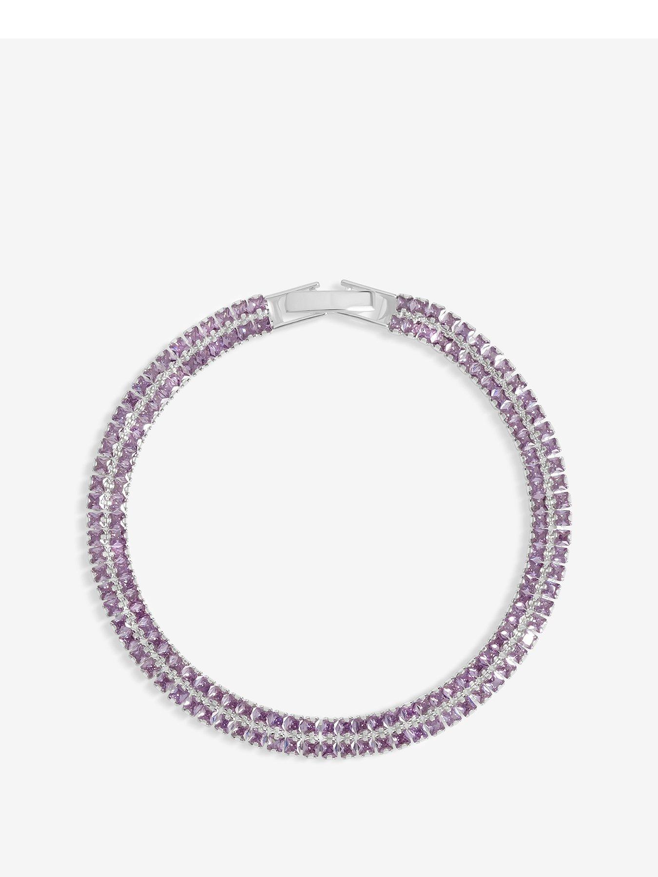 undefined Jon Richard Silver Plated And Lavender Ddouble Tennis Bracelet
