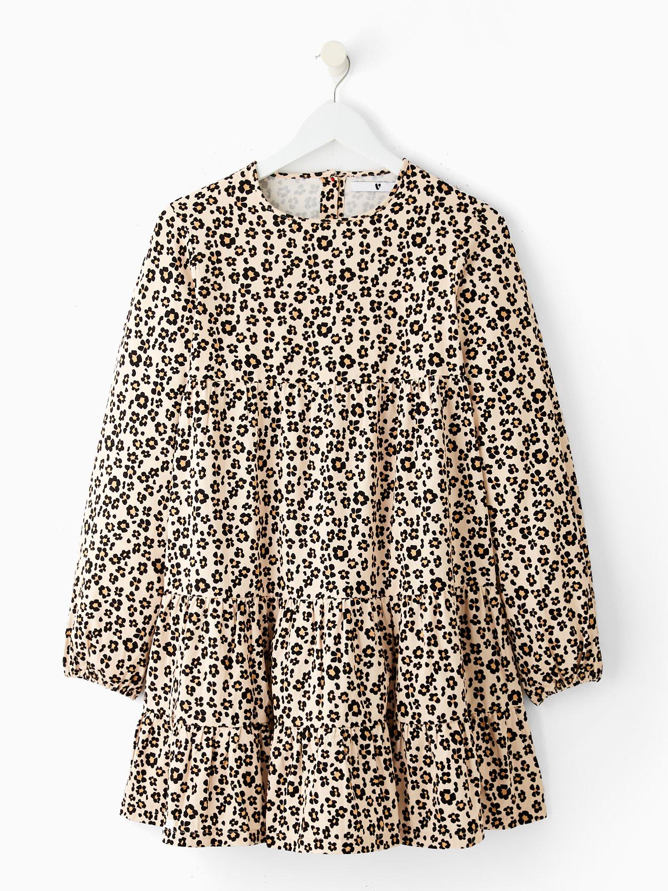 V by Very Girls Woven Tiered Dress - Print