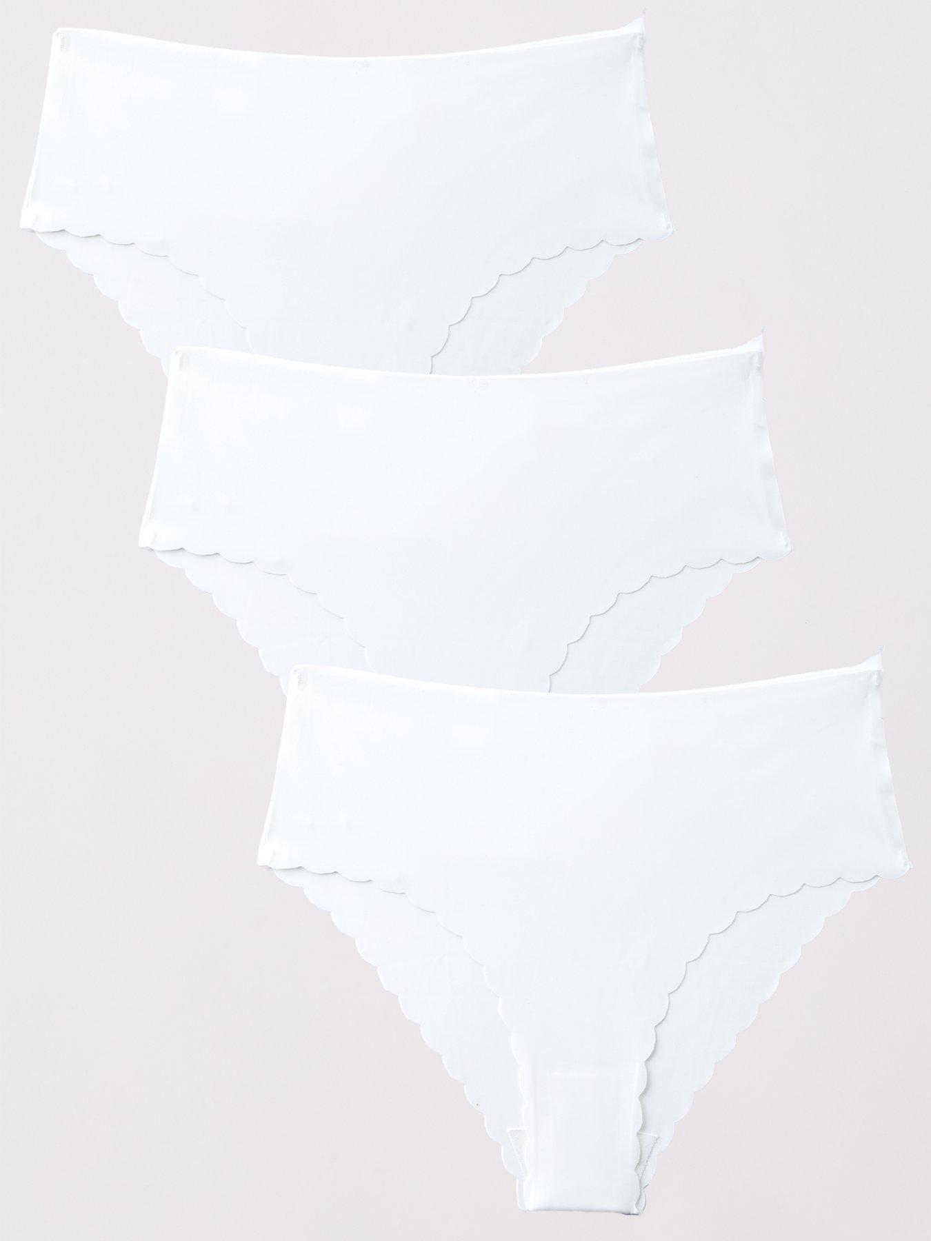 The Very Collection 3 Pack No VPL Scallop Edge Bikini Briefs - Multi