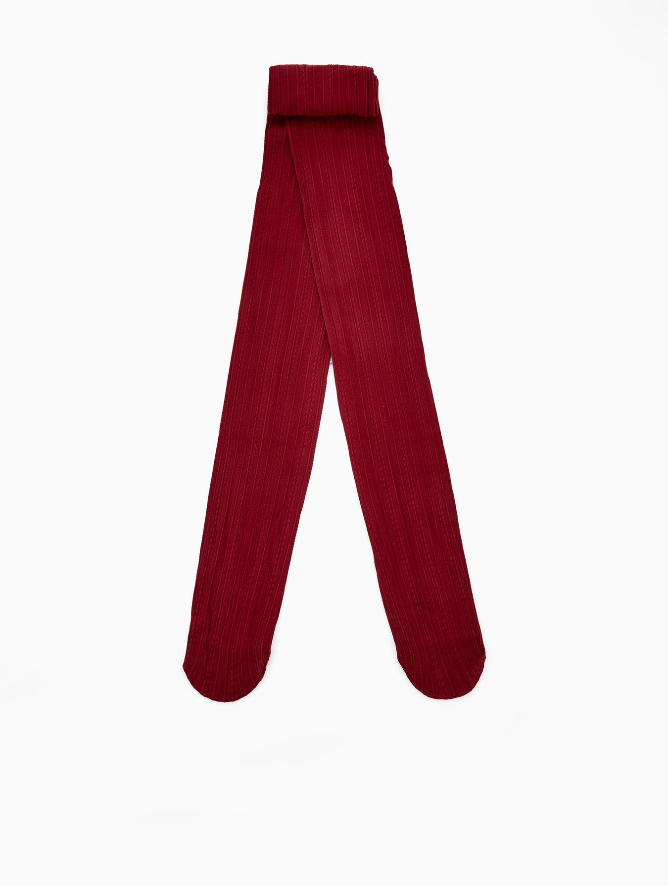 V by Very Burgundy Cable Knit Tights
