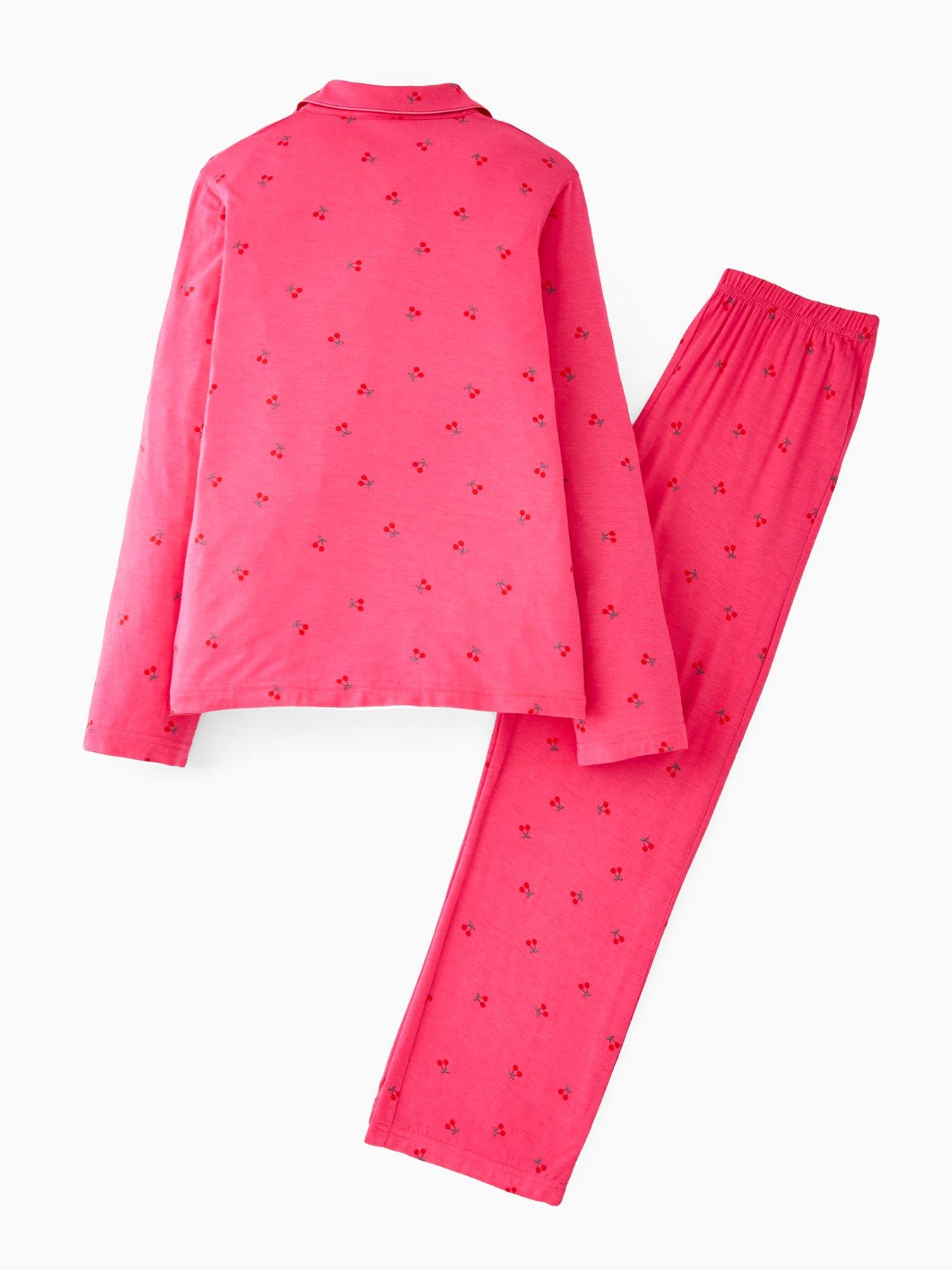 Image 2 of 4 of V by Very Girls Cherry Jersey Revere Pyjamas - Print