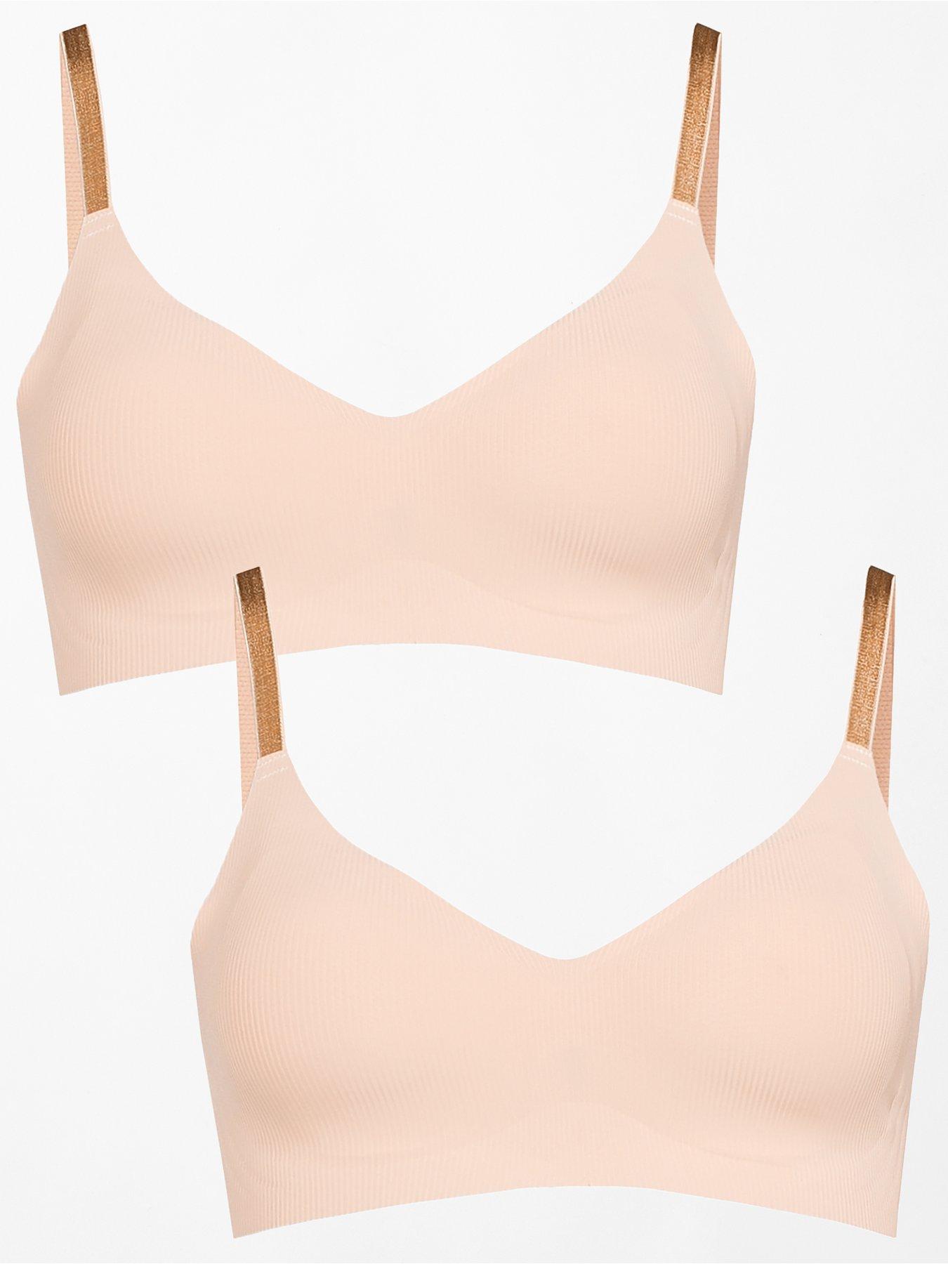 Image 2 of 7 of The Very Collection 2 Pack 2nd Skin Ribbed Bralette - Nude