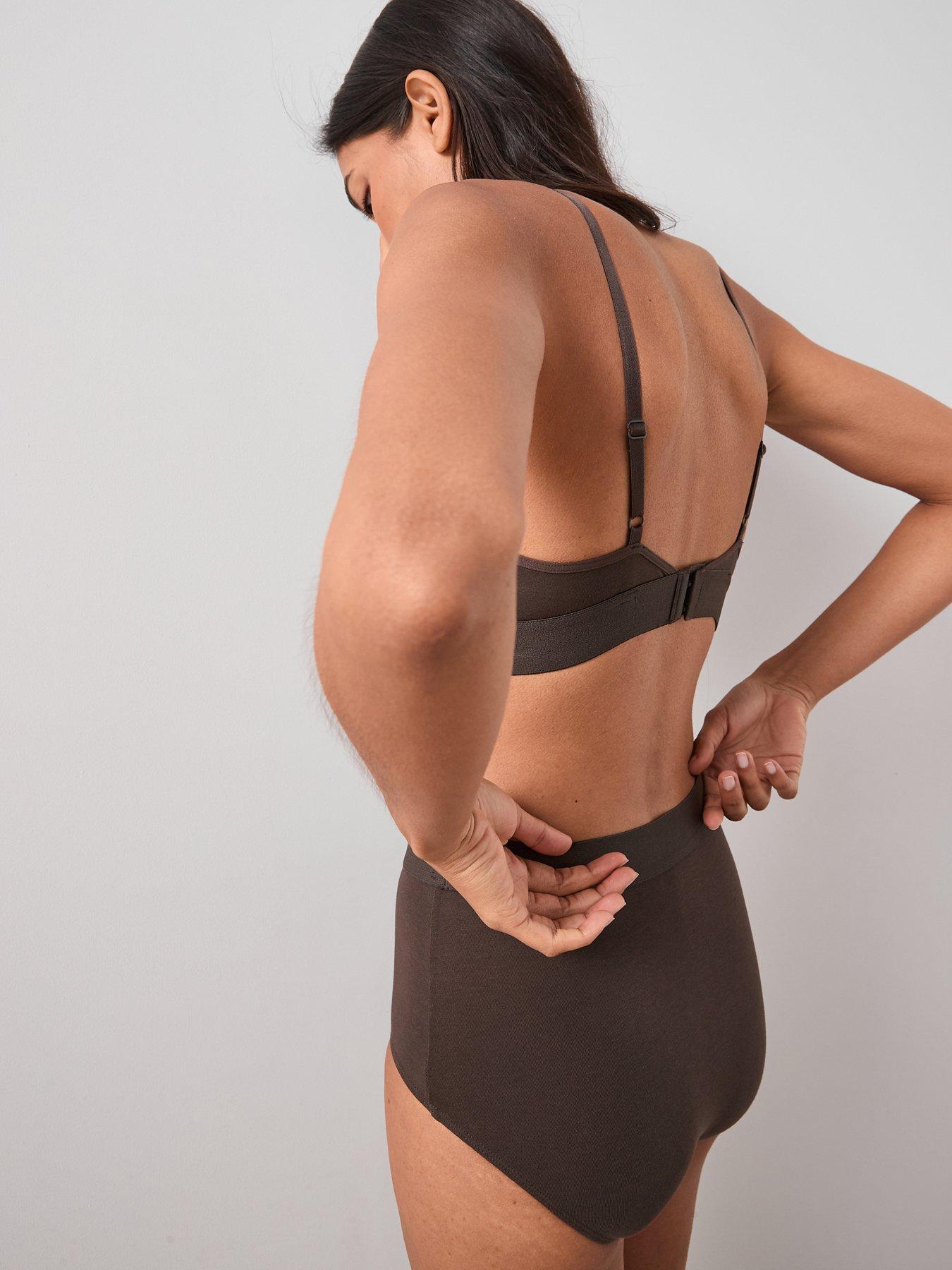 Image 3 of 7 of The Very Collection 3 Pack High Waist Cotton Briefs - Brown