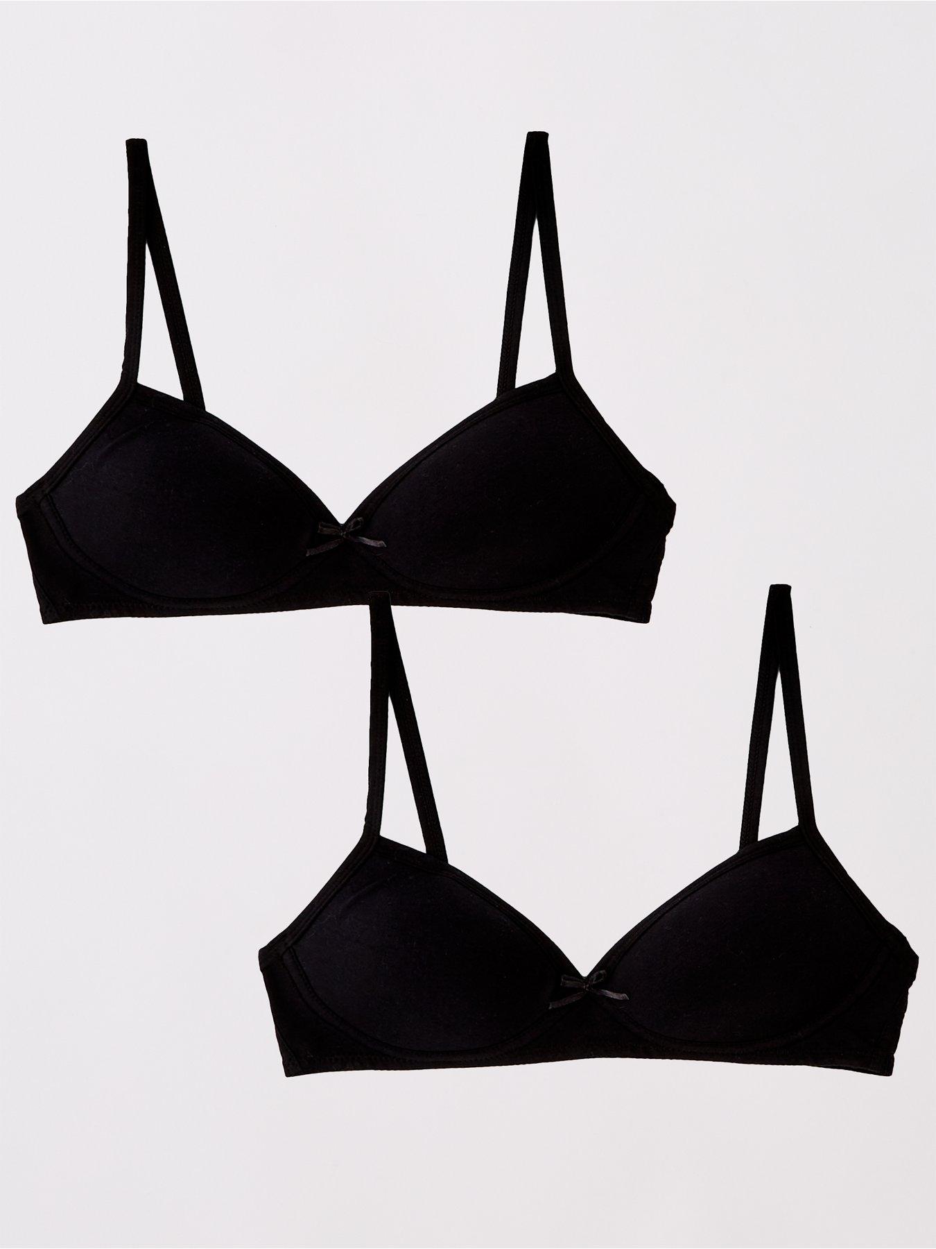 Image 1 of 3 of V by Very Girls 2 Pack Moulded Bra - Black