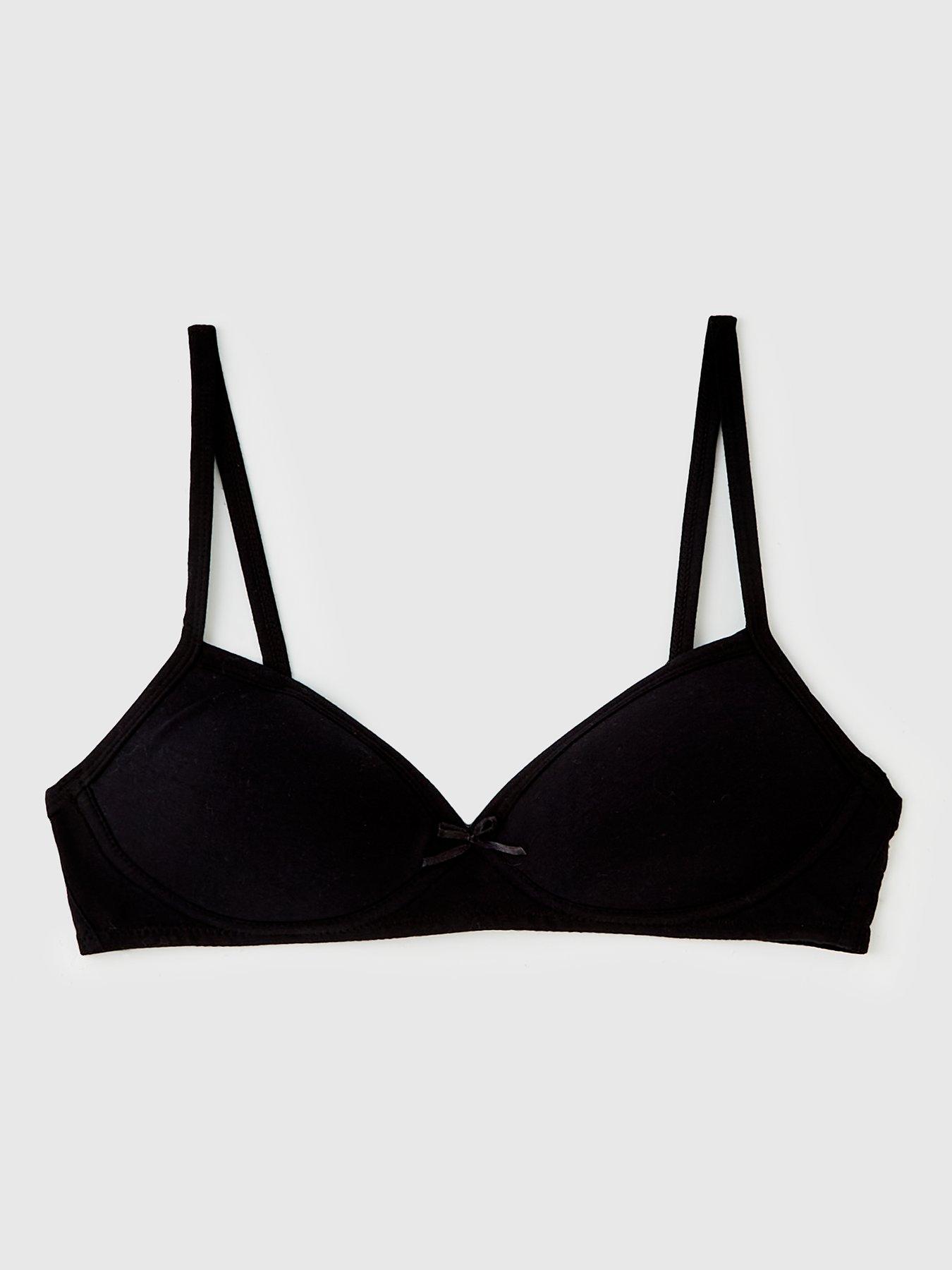 Image 2 of 3 of V by Very Girls 2 Pack Moulded Bra - Black
