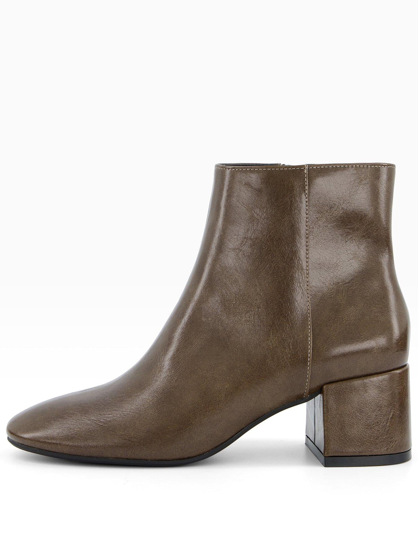 Image 2 of 6 of The Very Collection Low Block Heel Ankle Boot - Green