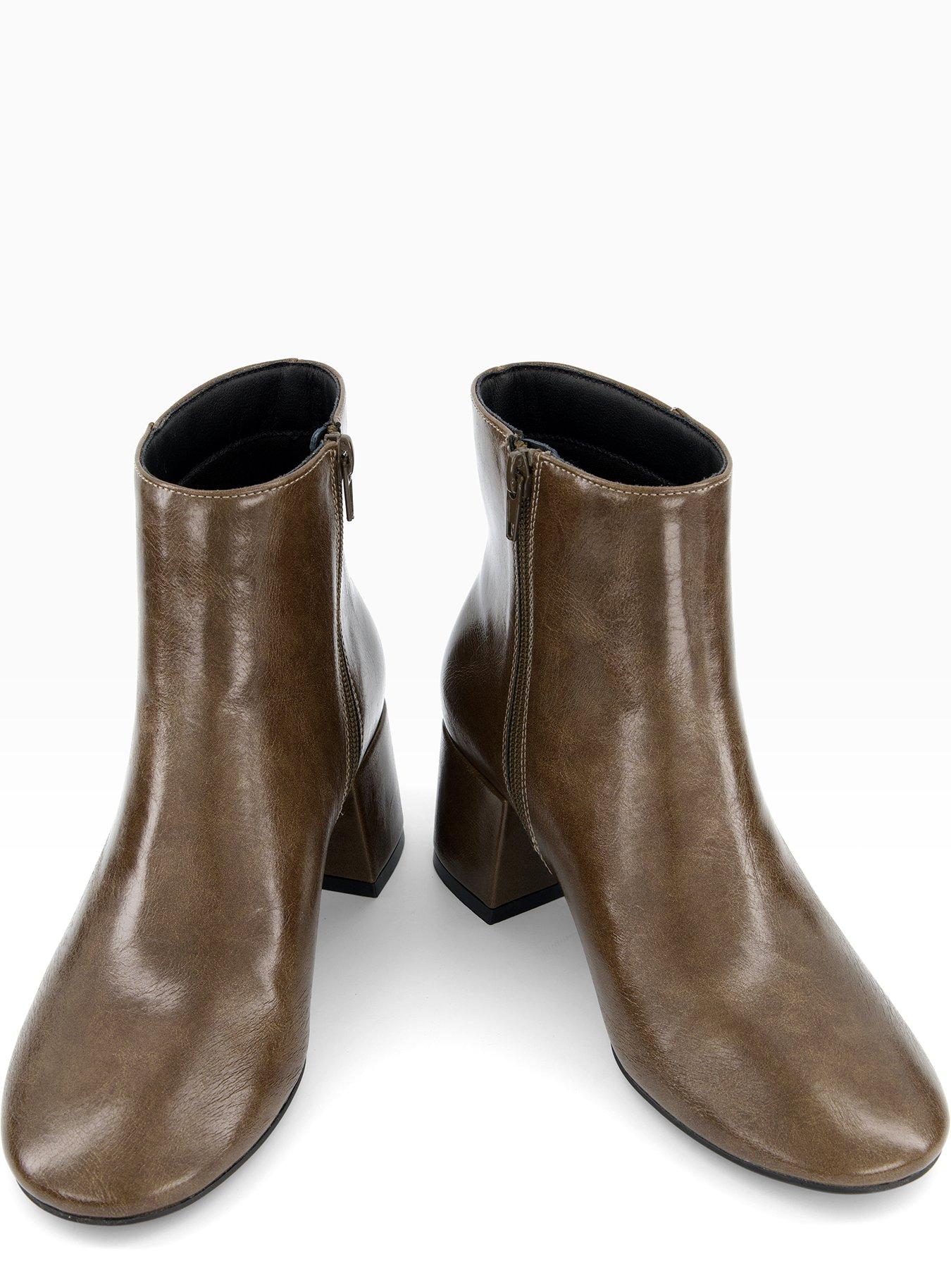 Image 4 of 6 of The Very Collection Low Block Heel Ankle Boot - Green