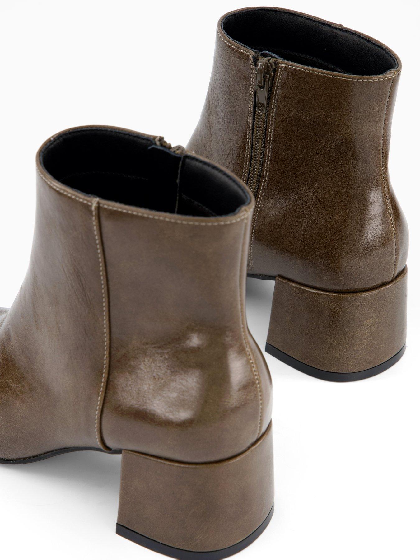 Image 6 of 6 of The Very Collection Low Block Heel Ankle Boot - Green