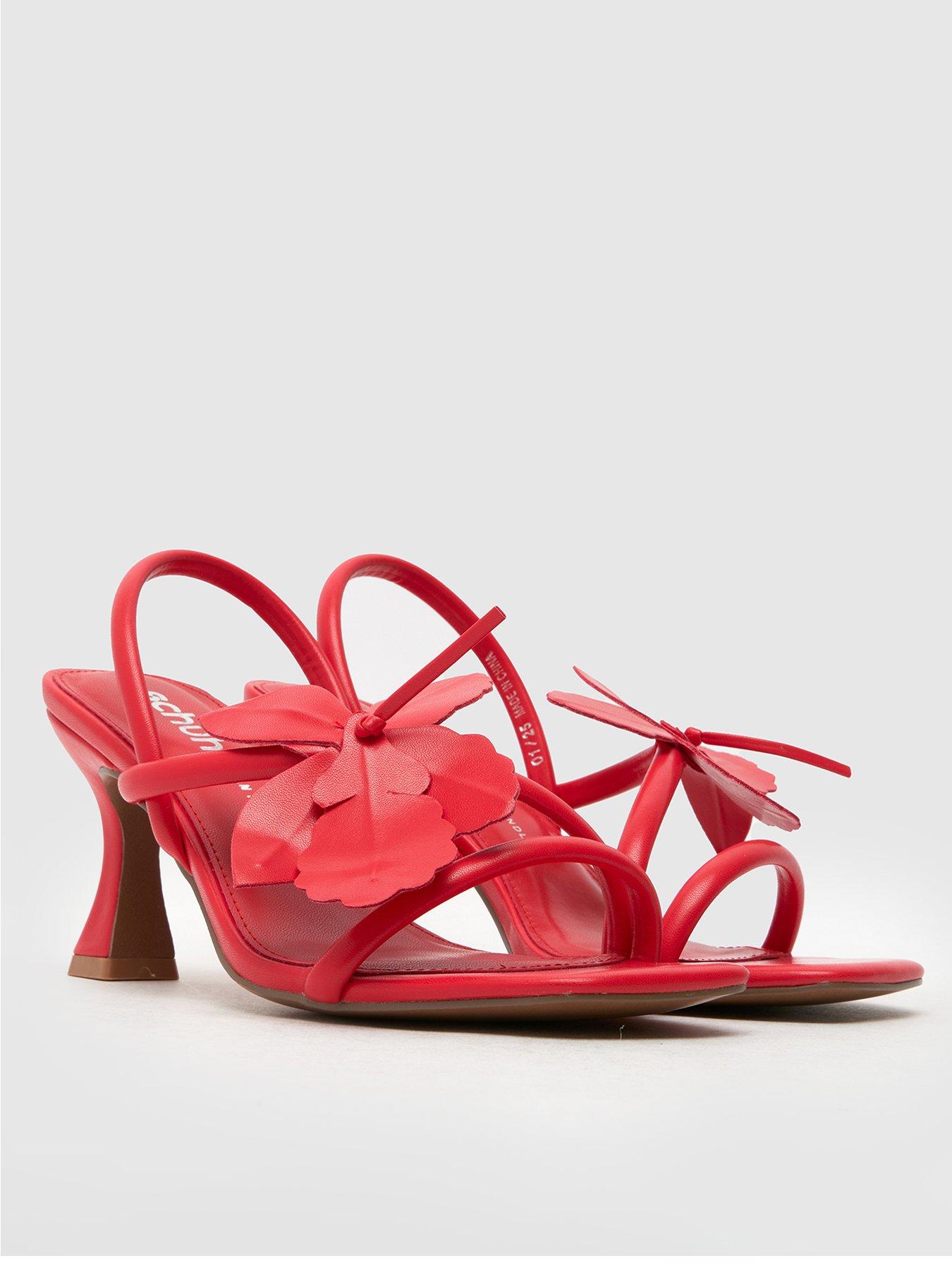 Image 3 of 6 of Schuh Siya Flower Sandals - Red