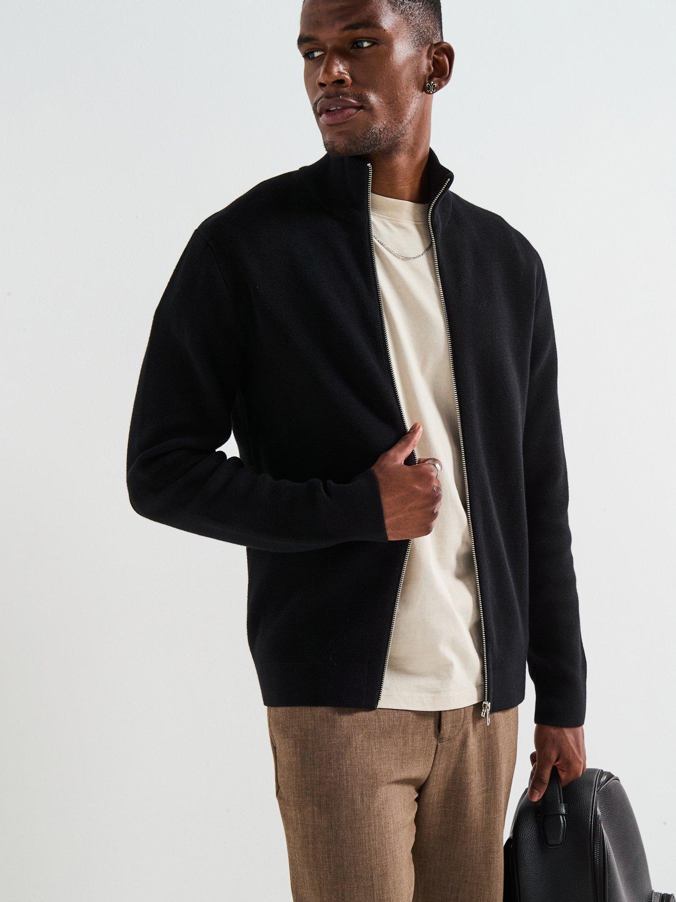 undefined Miliano Zip Through Knitted Cardigan - Black
