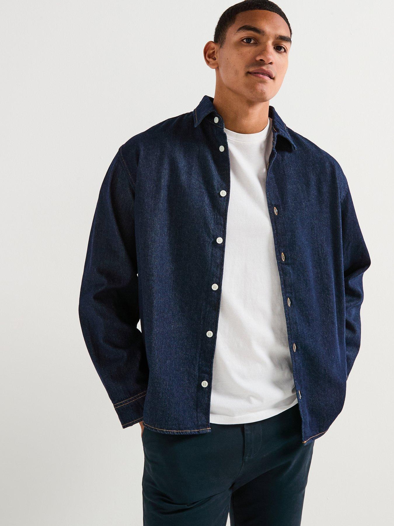 undefined Norrebro Denim Long Sleeve Shirt - Dark Blue