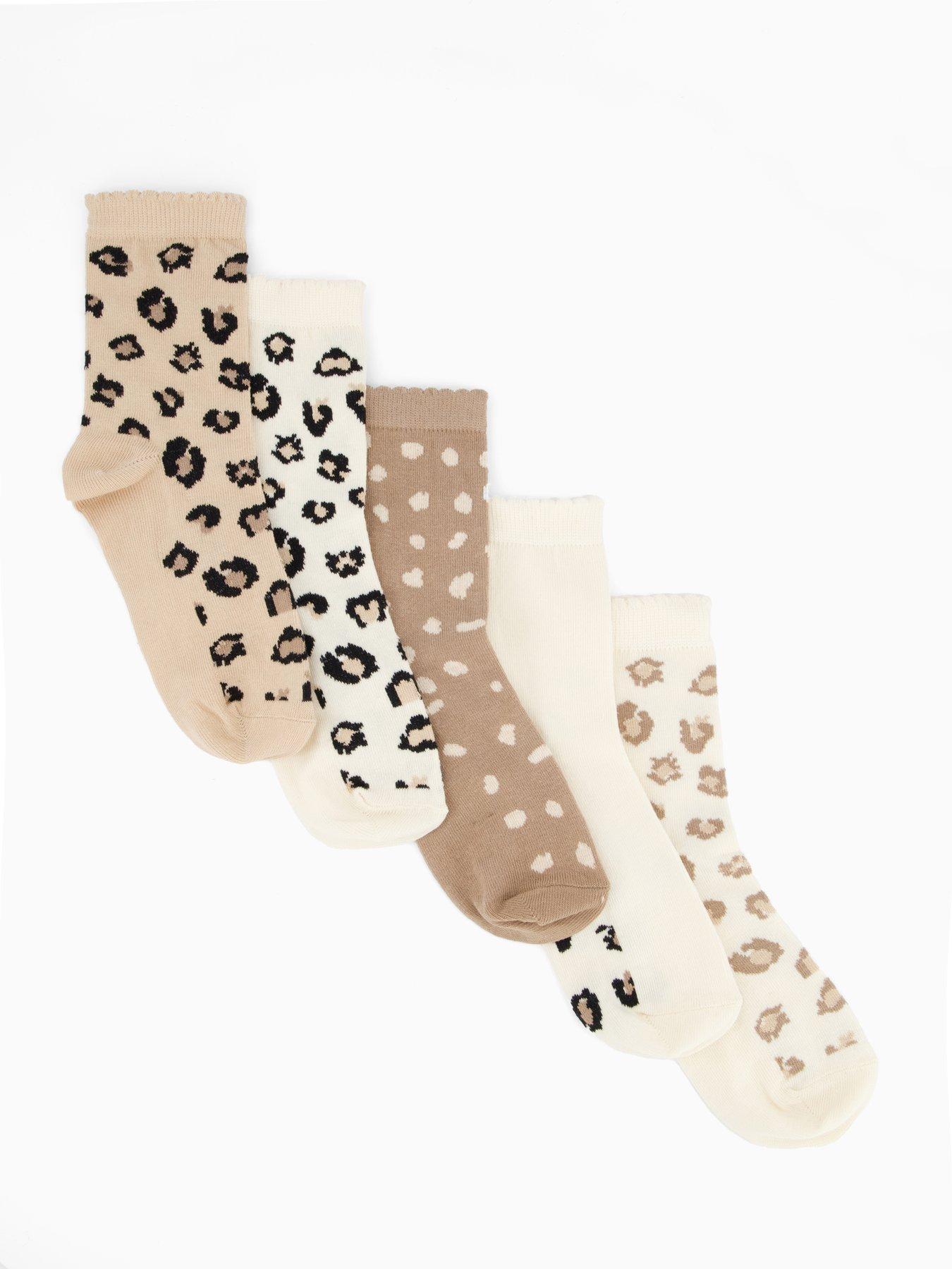undefined Girls 5 Pack Animal Print Socks