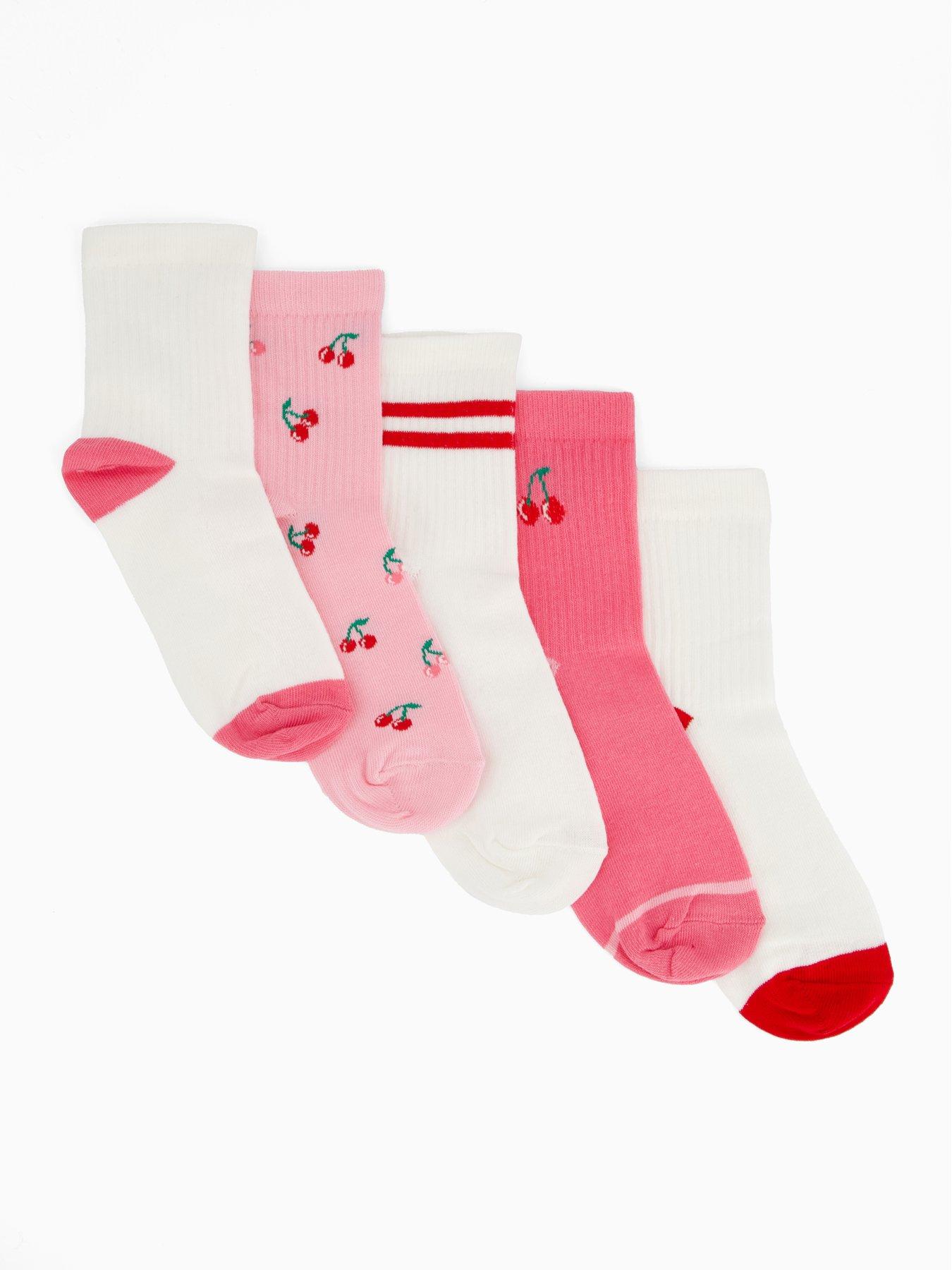 Image 1 of 4 of V by Very Girls 5 Pack Cherry Socks - Multi