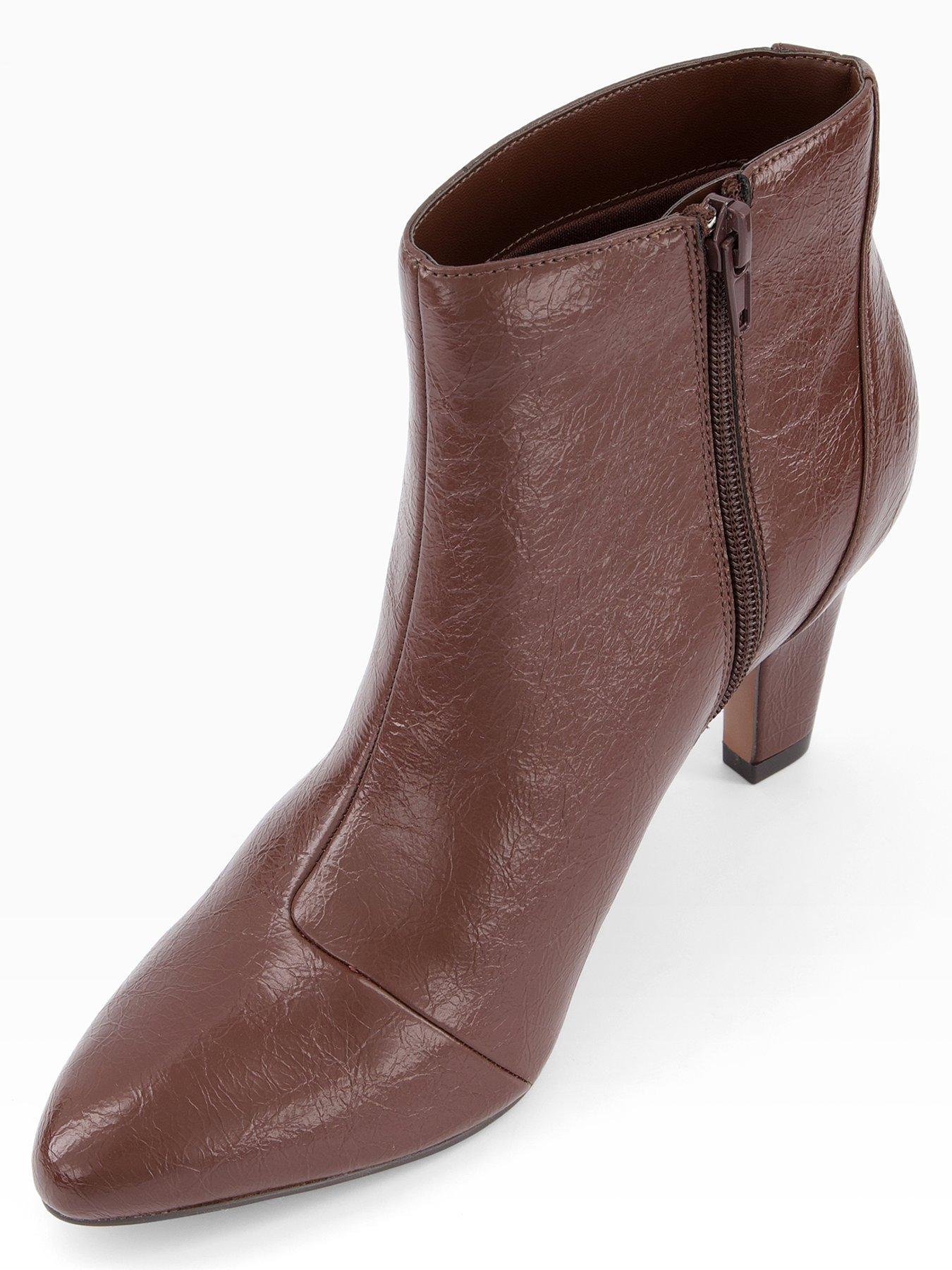 Image 4 of 7 of The Very Collection Round Toe Ankle Boots - Brown