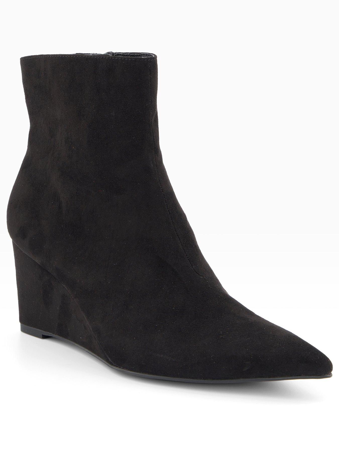 Image 2 of 5 of The Very Collection Wide Fit Wedge Ankle Boot - Black