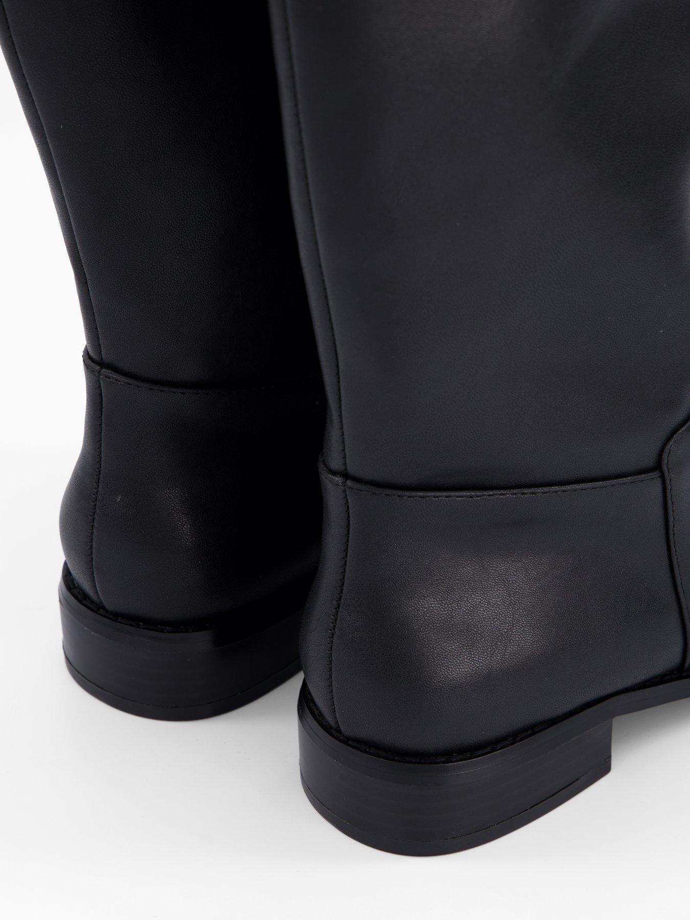 Image 6 of 6 of The Very Collection Low Block Heel Calf Length Boots - Black
