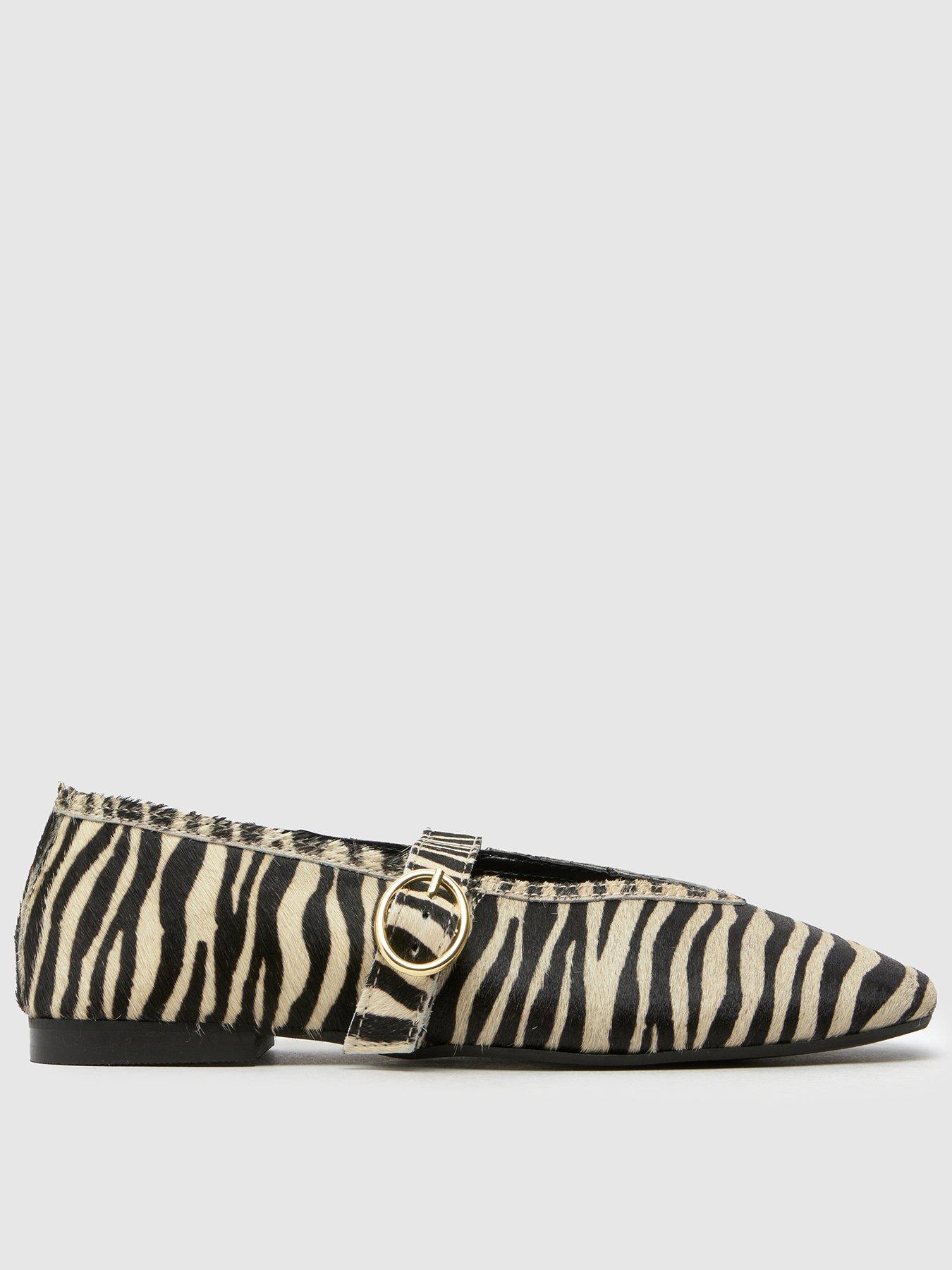 Schuh Lavena Leather Mary Jane Ballerina - Animal Print
