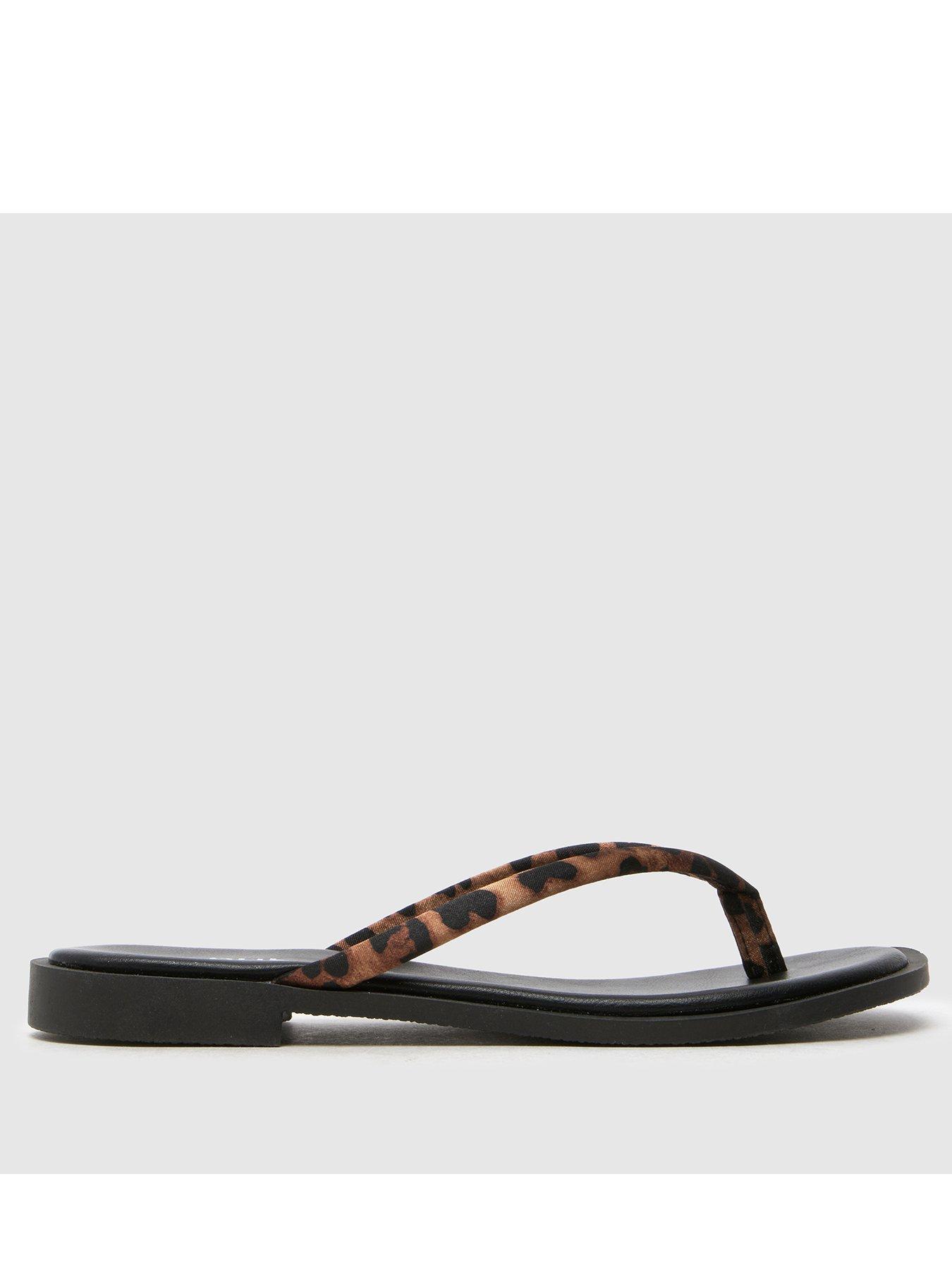 undefined Tulia Wide Fit Toe Post Sandal - Black and Brown