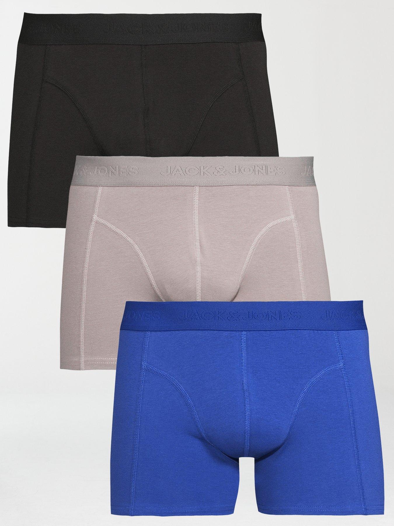 Jack & Jones 3 Pack Tonal Trunks - Black/Multi