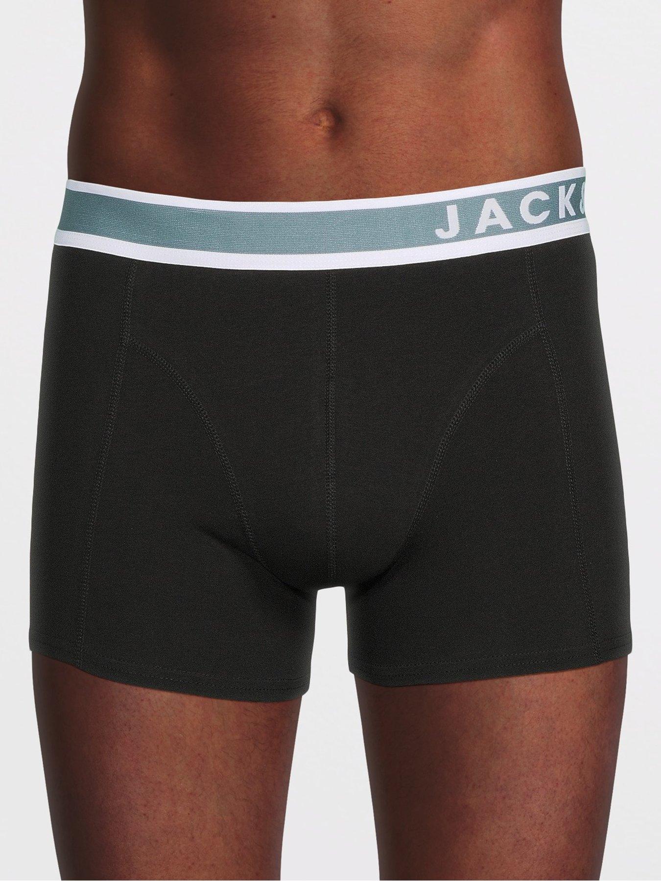 Image 2 of 3 of Jack & Jones Easton 3 Pack Logo Waistband Trunks - Black