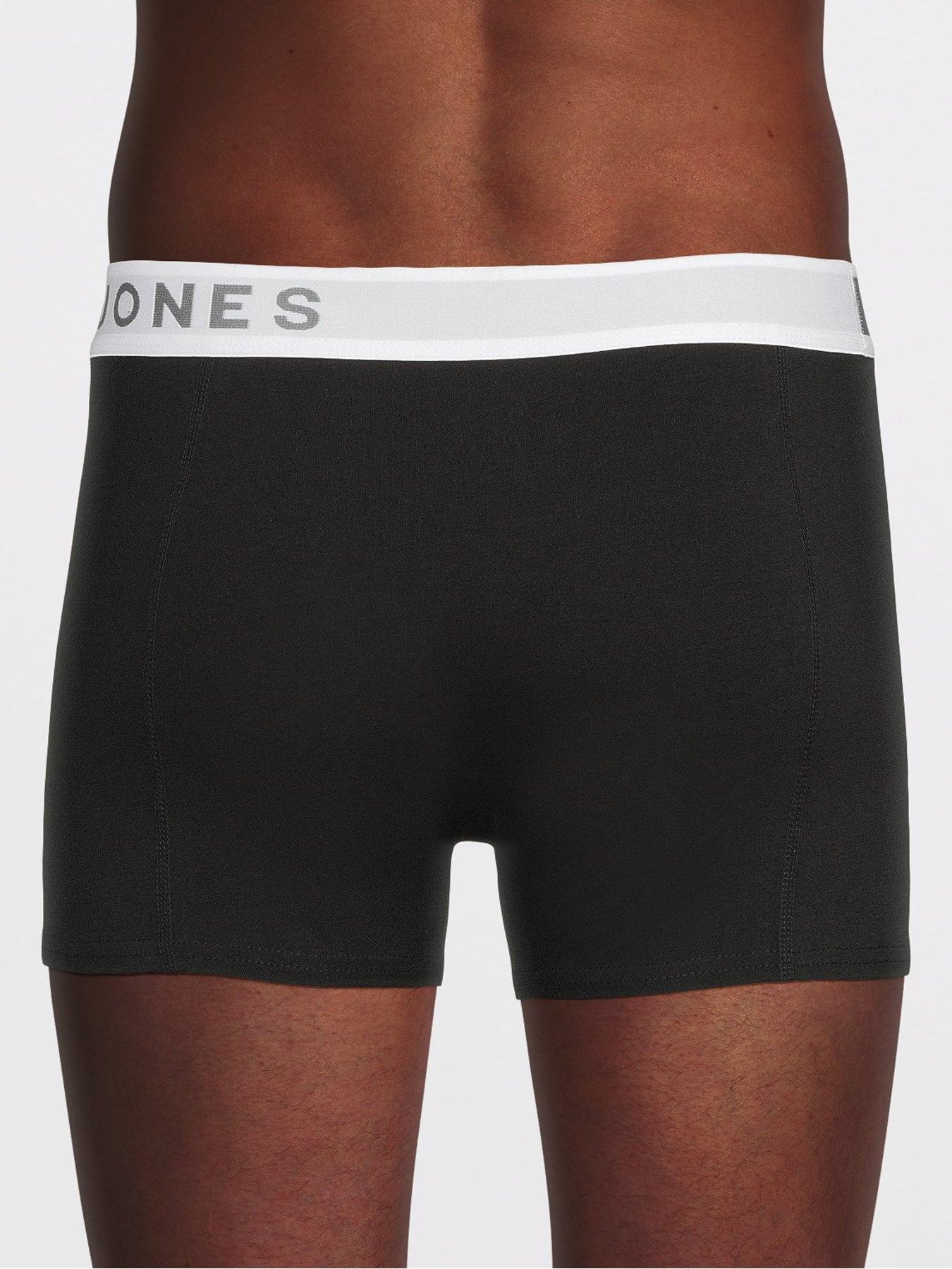 Image 3 of 3 of Jack & Jones Easton 3 Pack Logo Waistband Trunks - Black