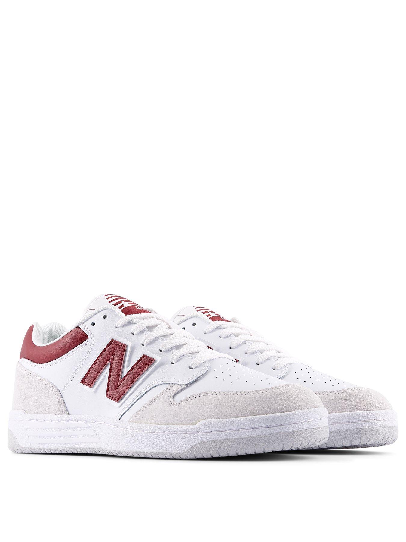 Image 2 of 7 of New Balance Unisex 480 Trainers - White/burgundy