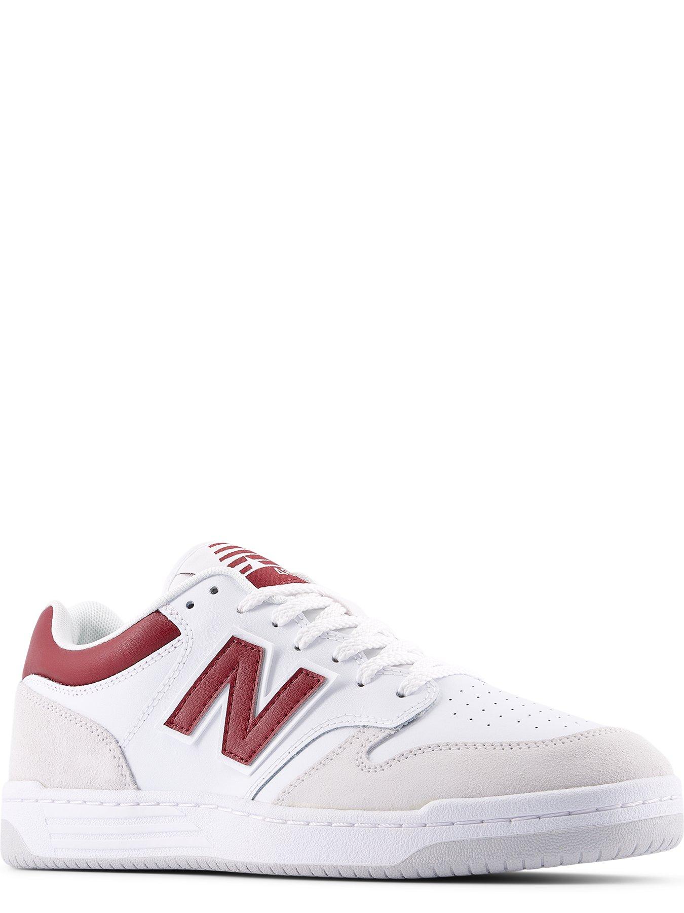 Image 4 of 7 of New Balance Unisex 480 Trainers - White/burgundy