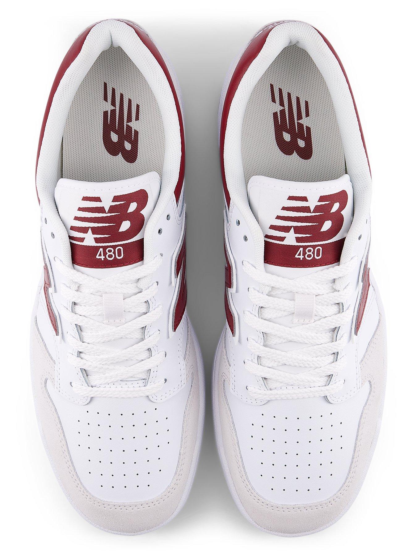 Image 5 of 7 of New Balance Unisex 480 Trainers - White/burgundy