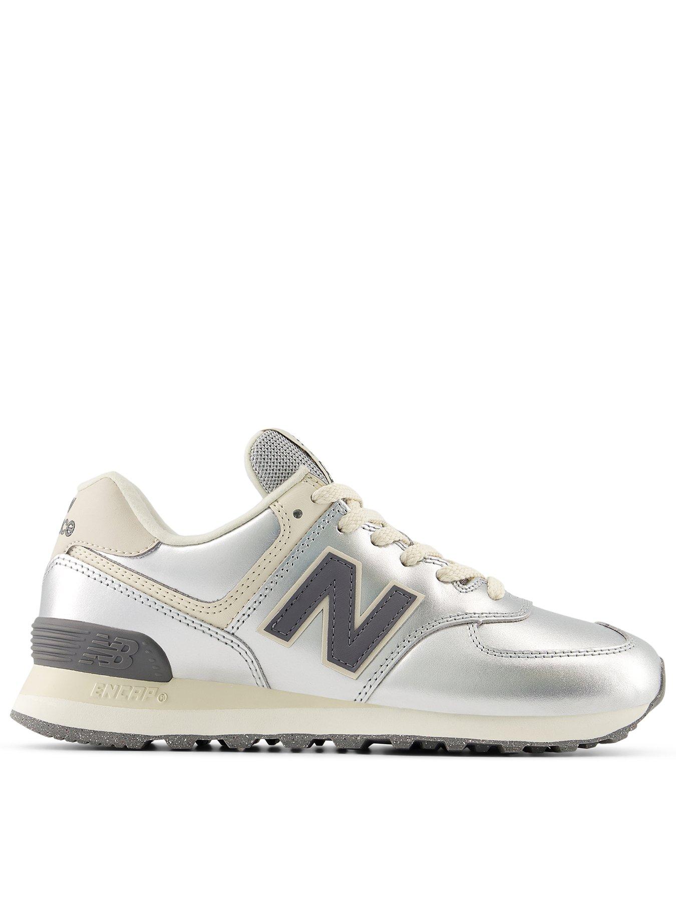New Balance Women's 574 Trainers, Silver, Size 5, Women