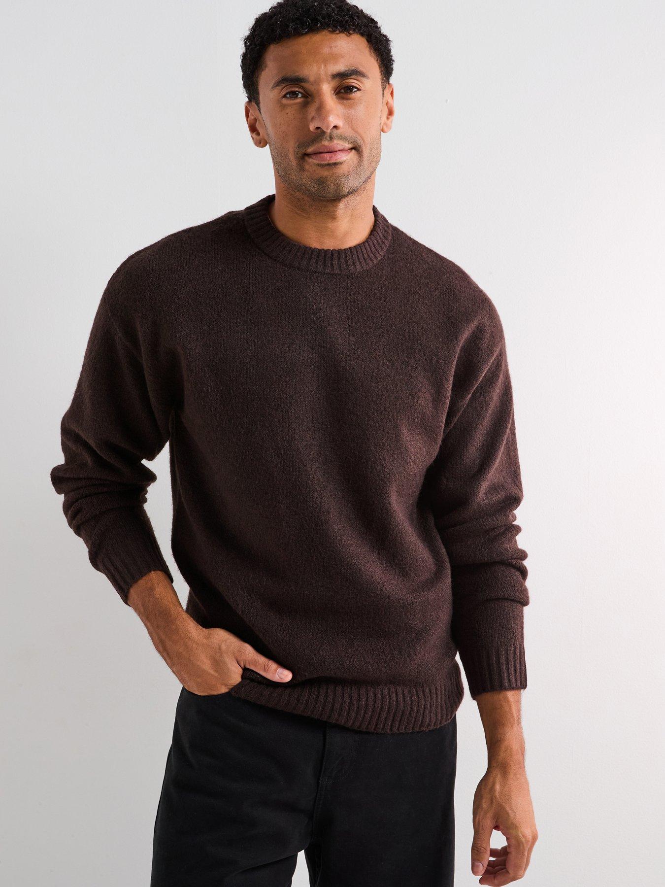 Jack & Jones Ollie Crew Neck Knitted Jumper - Brown