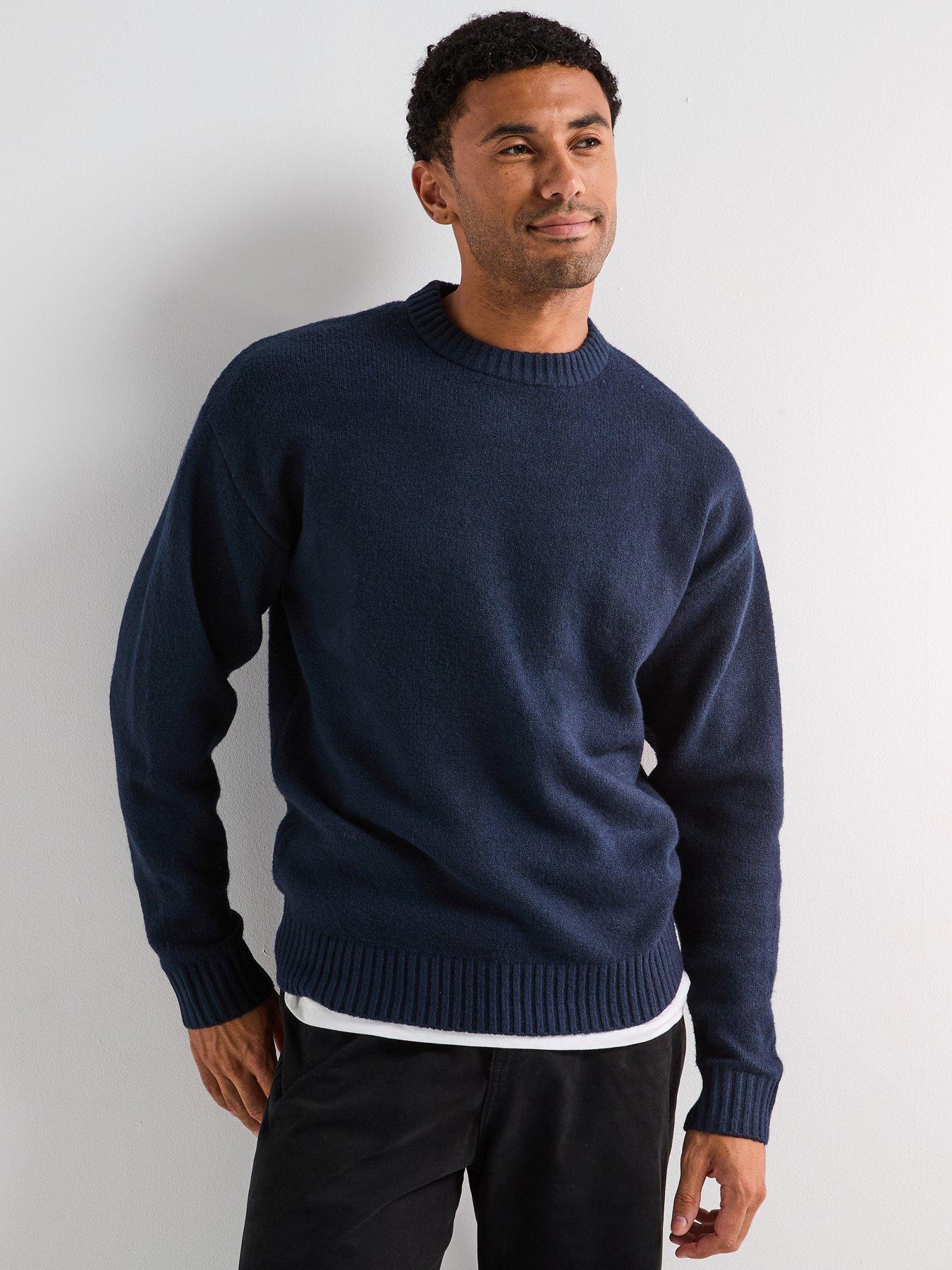 Jack & Jones Ollie Crew Neck Knitted Jumper - Navy
