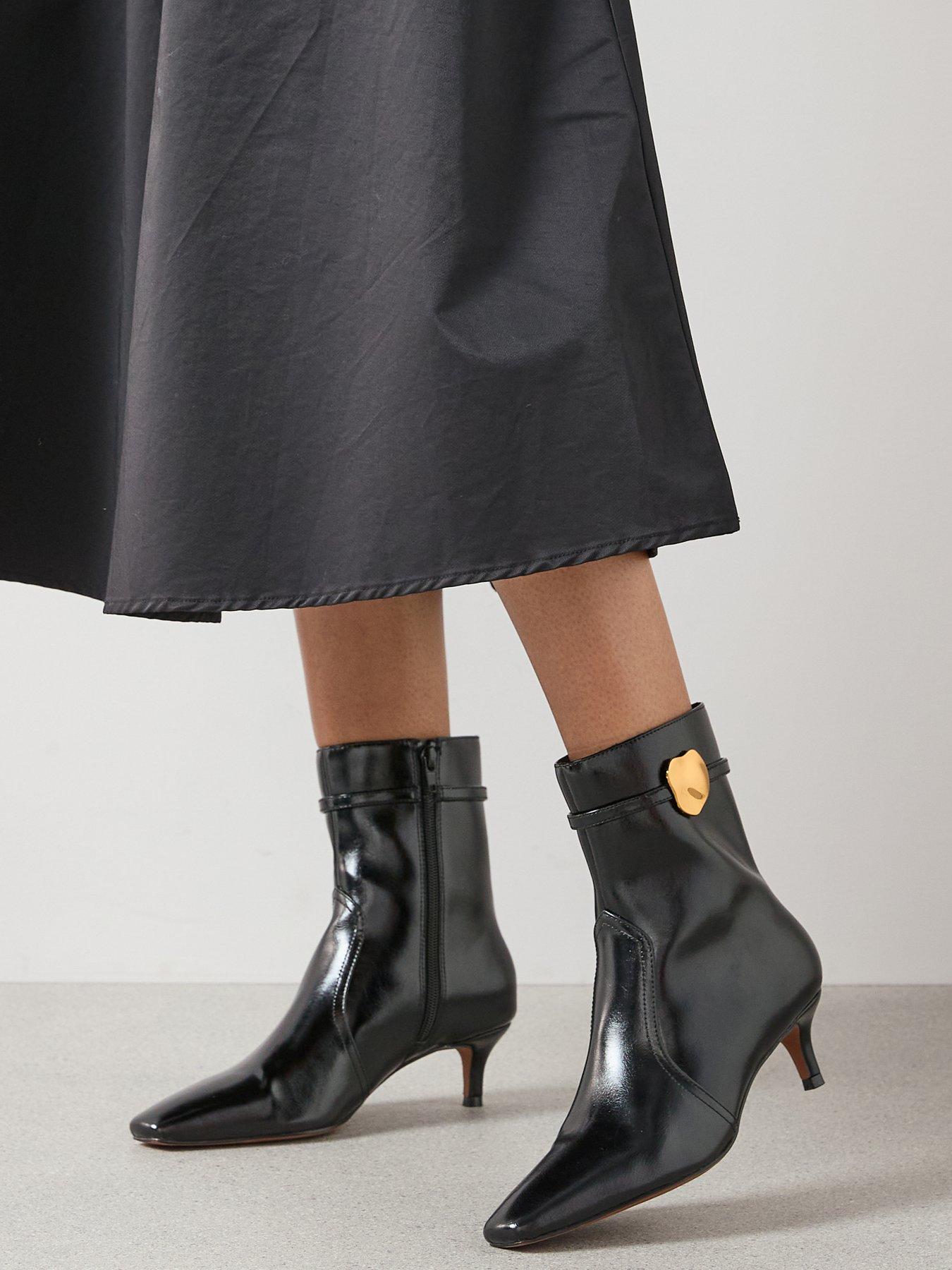 The Very Collection Micro Heel Ankle Boots - Black