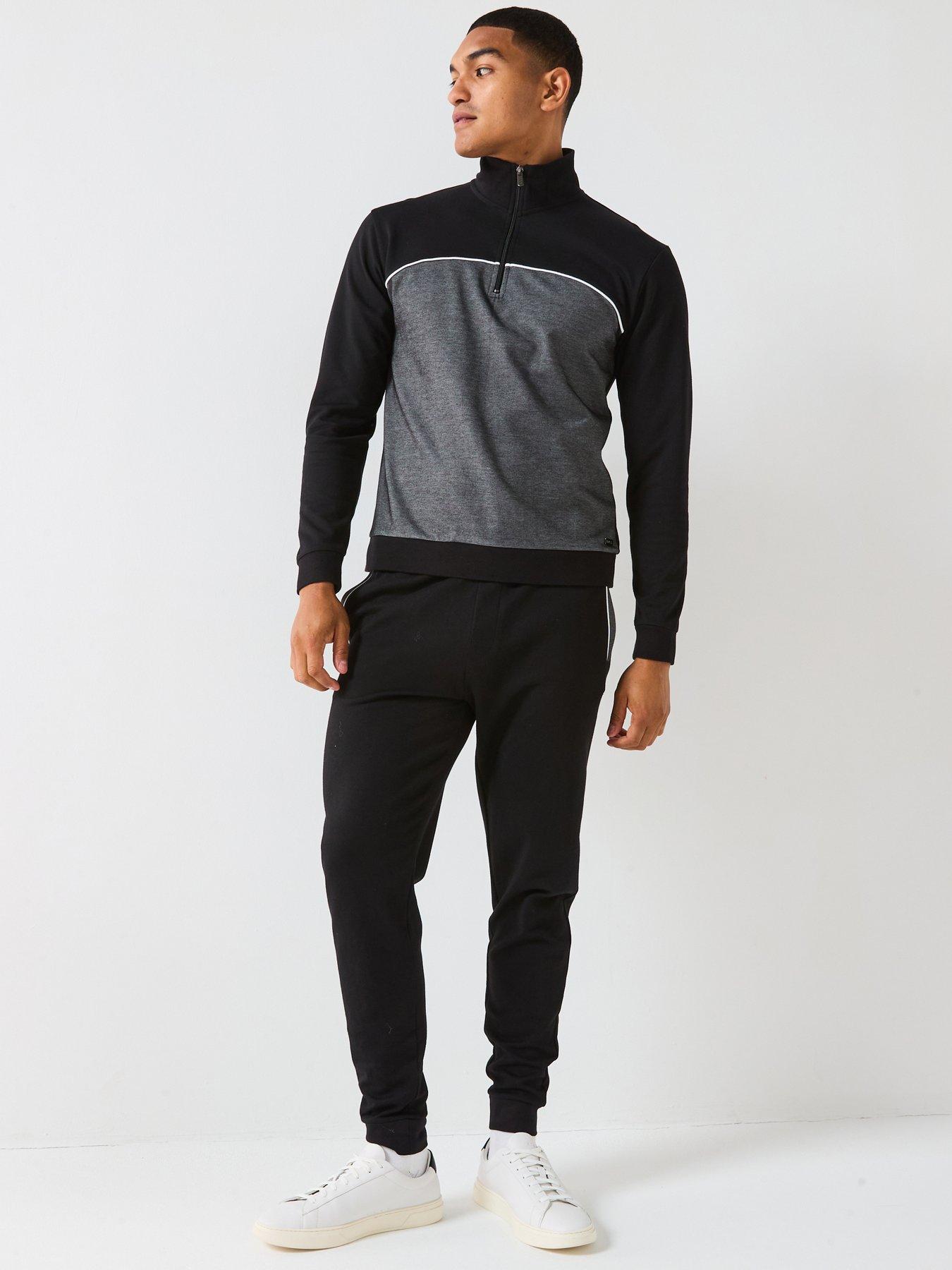 BOSS Contrast Panel Tracksuit - Black