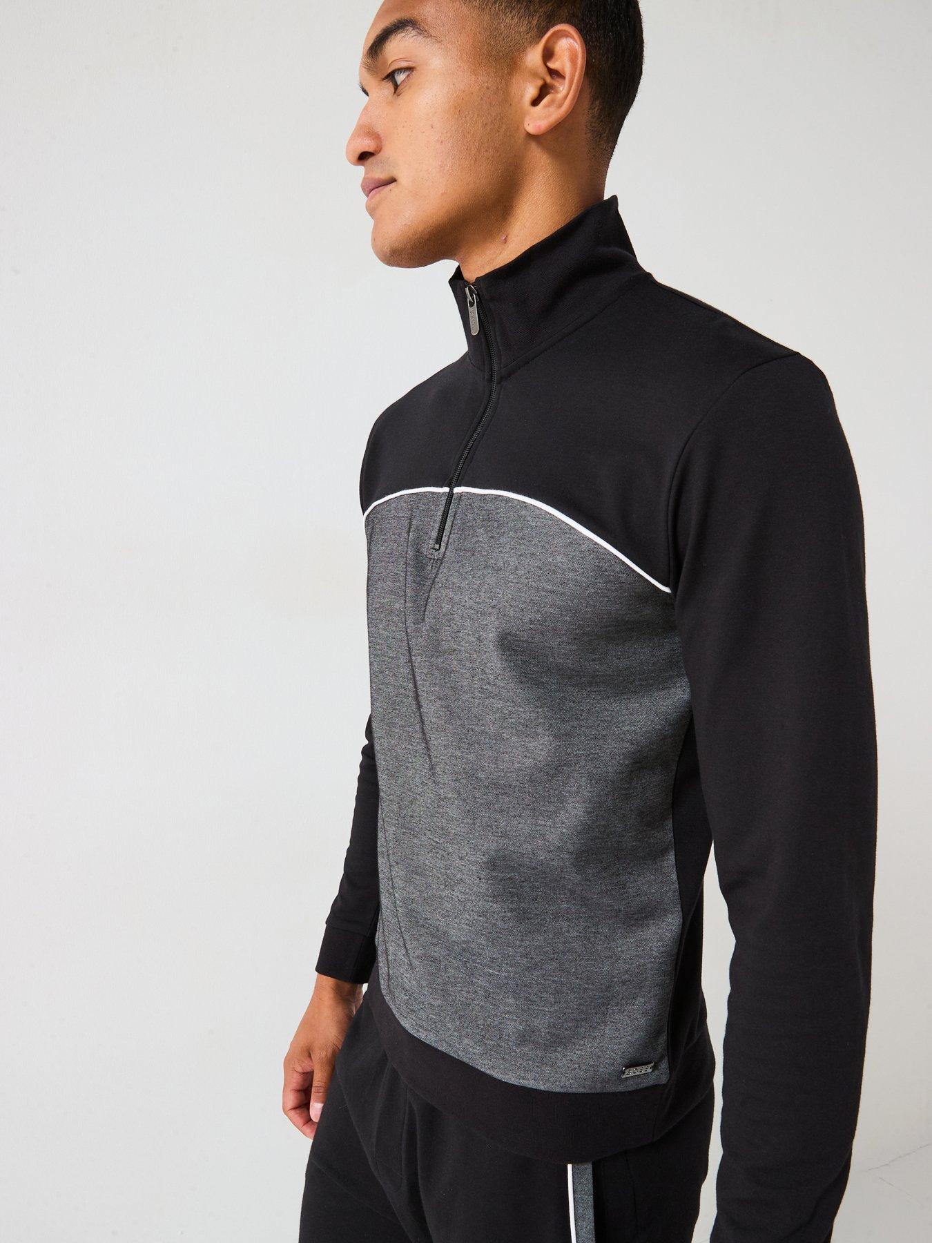 undefined Contrast Panel Tracksuit - Black