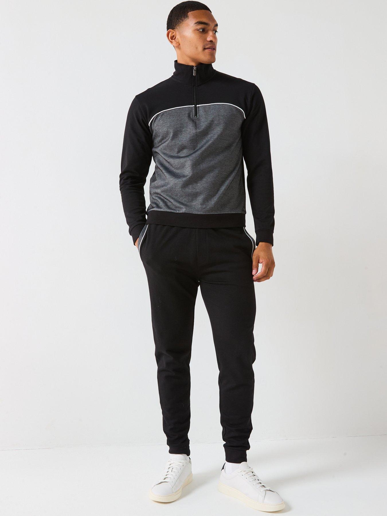 MITCH - Treviso Contrast Panel Hoody Tracksuit - Grey