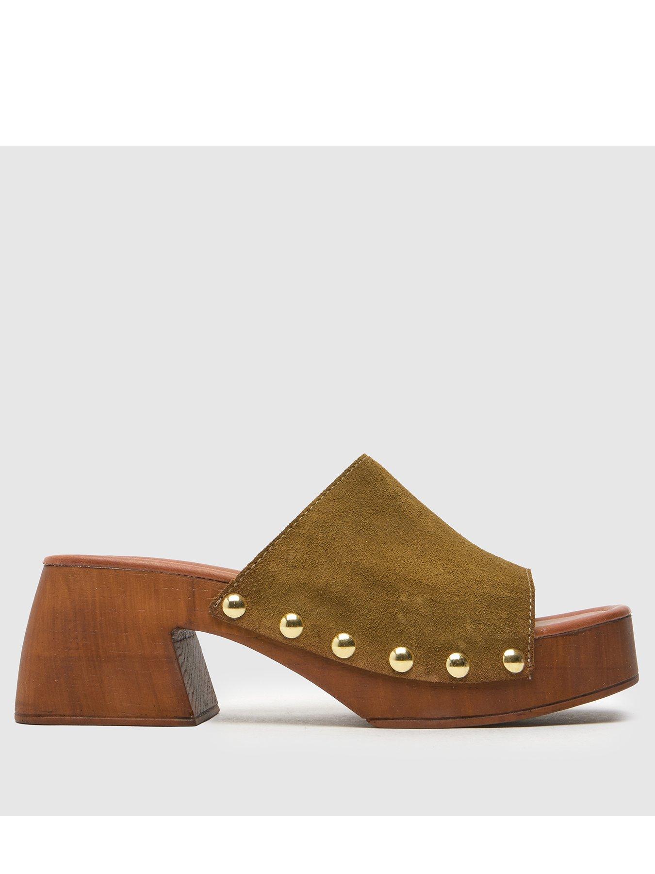 undefined Via Suede Clog Sandal - Khaki
