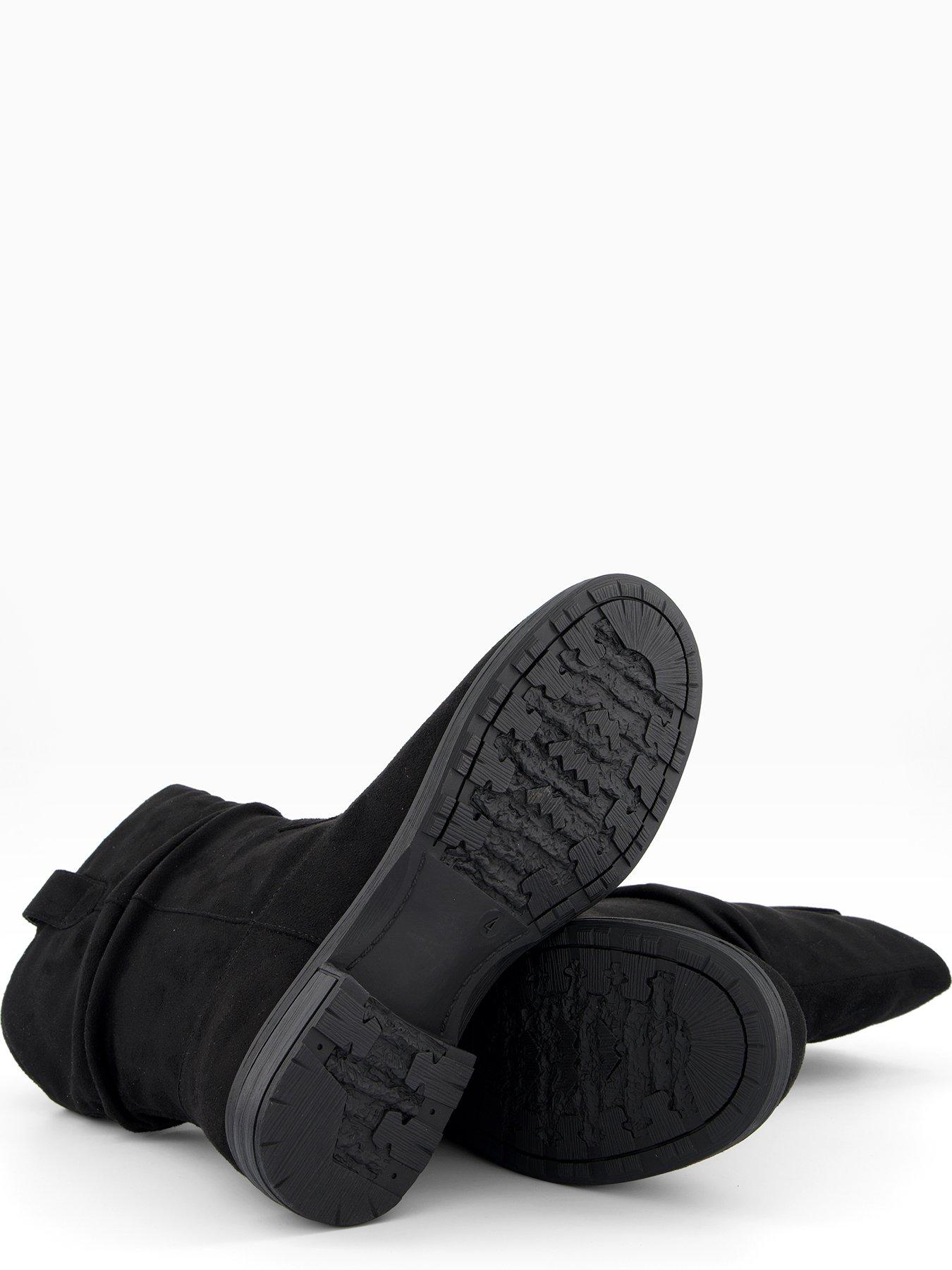 Image 4 of 6 of The Very Collection Wide Fit Flat Slouch Calf Boot - Black