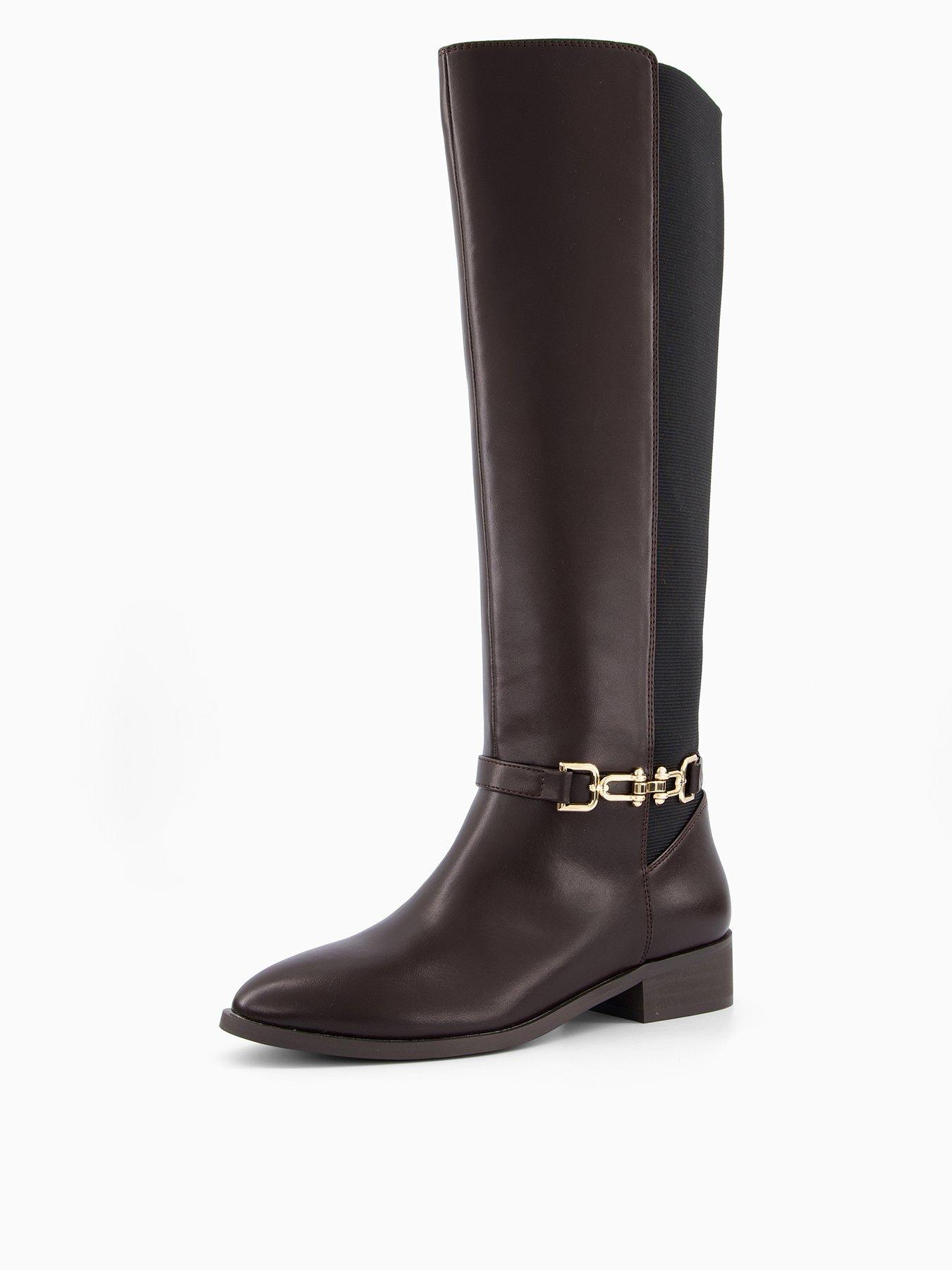 Image 1 of 7 of The Very Collection Elastic Panel Riding Knee Boot - Brown<br /><div>&nbsp;</div>