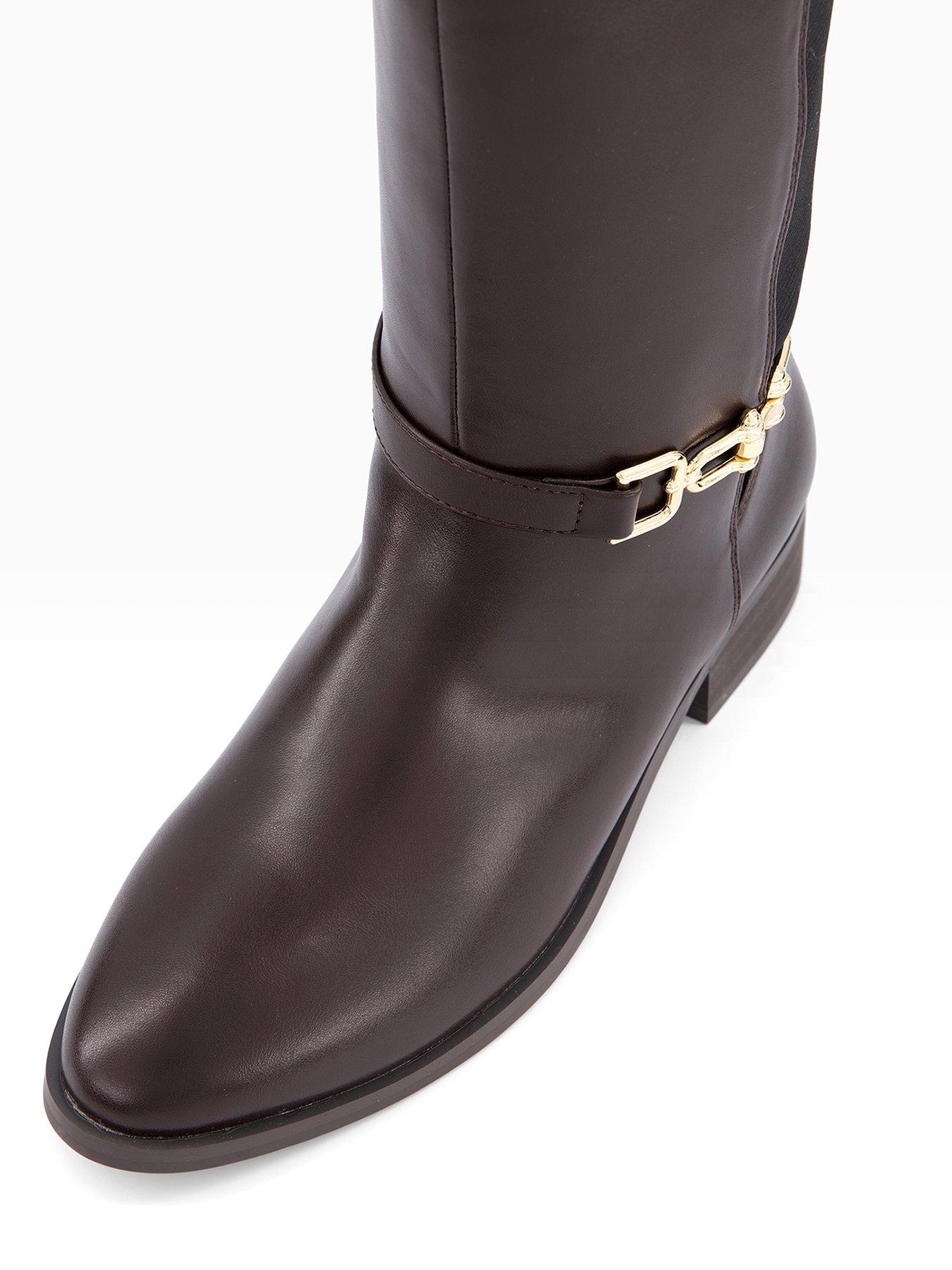 Image 4 of 7 of The Very Collection Elastic Panel Riding Knee Boot - Brown<br /><div>&nbsp;</div>