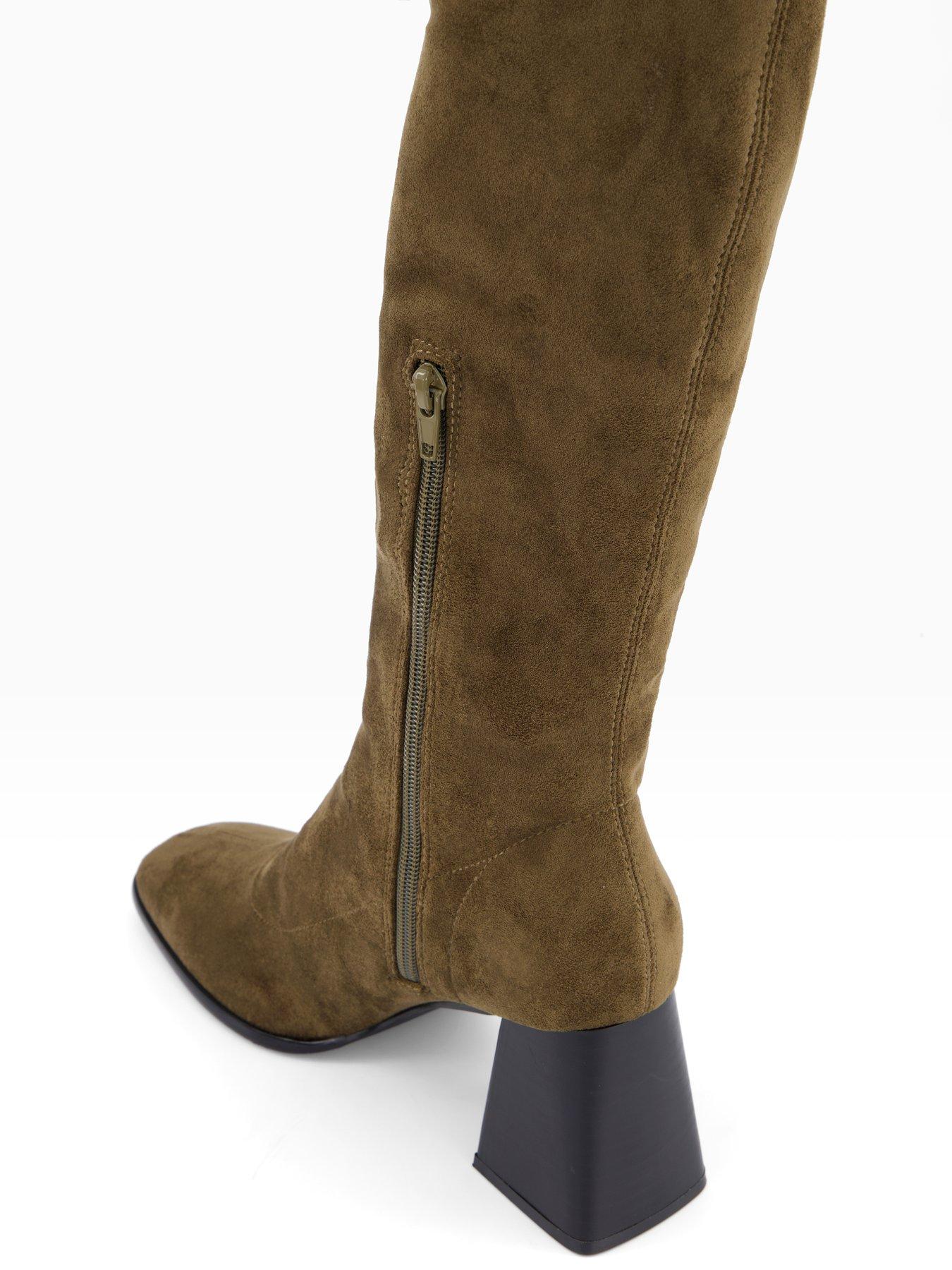 Image 7 of 7 of The Very Collection Square Toe Over Knee Boot - Khaki