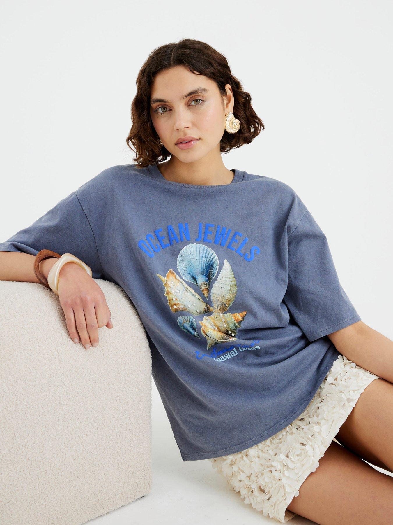 undefined Ocean Shell Pearl T-Shirt - Blue