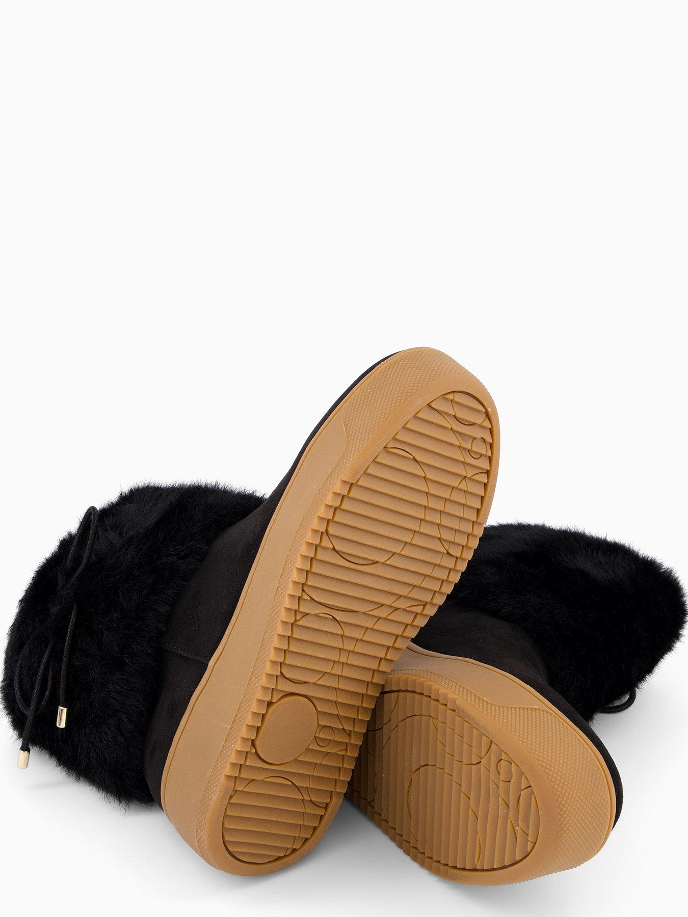 Image 6 of 8 of The Very Collection Fux Fur Trainer Ankle Boot - Black