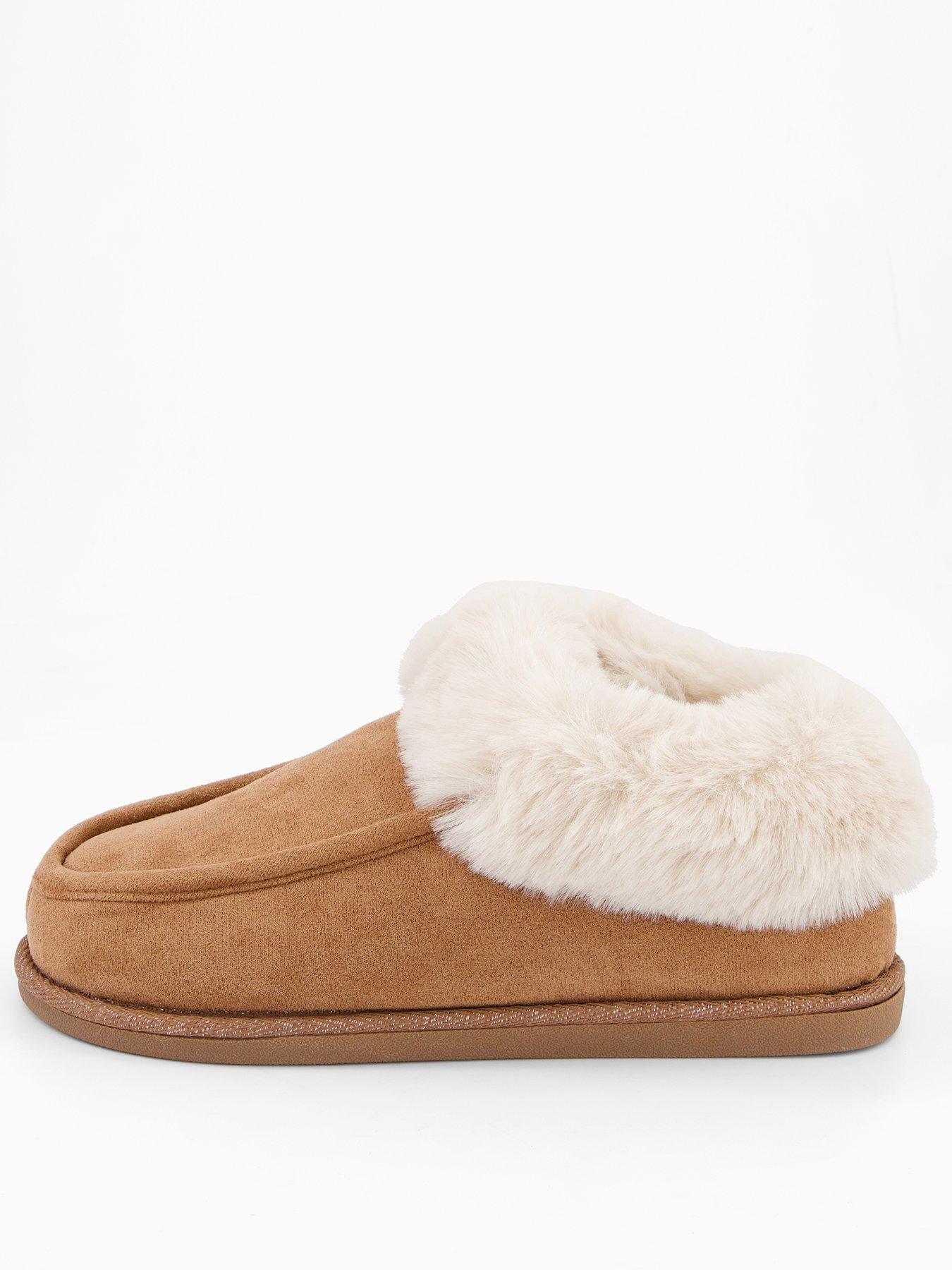 Image 1 of 6 of The Very Collection Faux Fur Slipper Boot - Brown