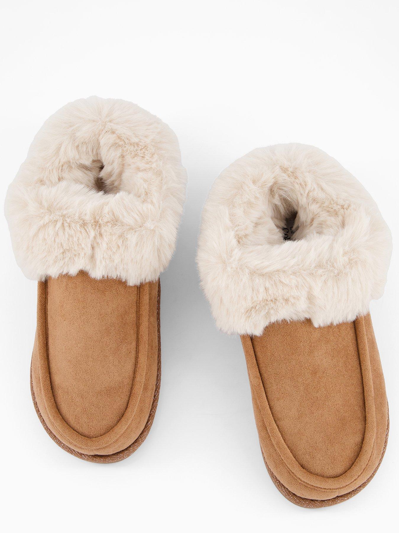 Image 3 of 6 of The Very Collection Faux Fur Slipper Boot - Brown