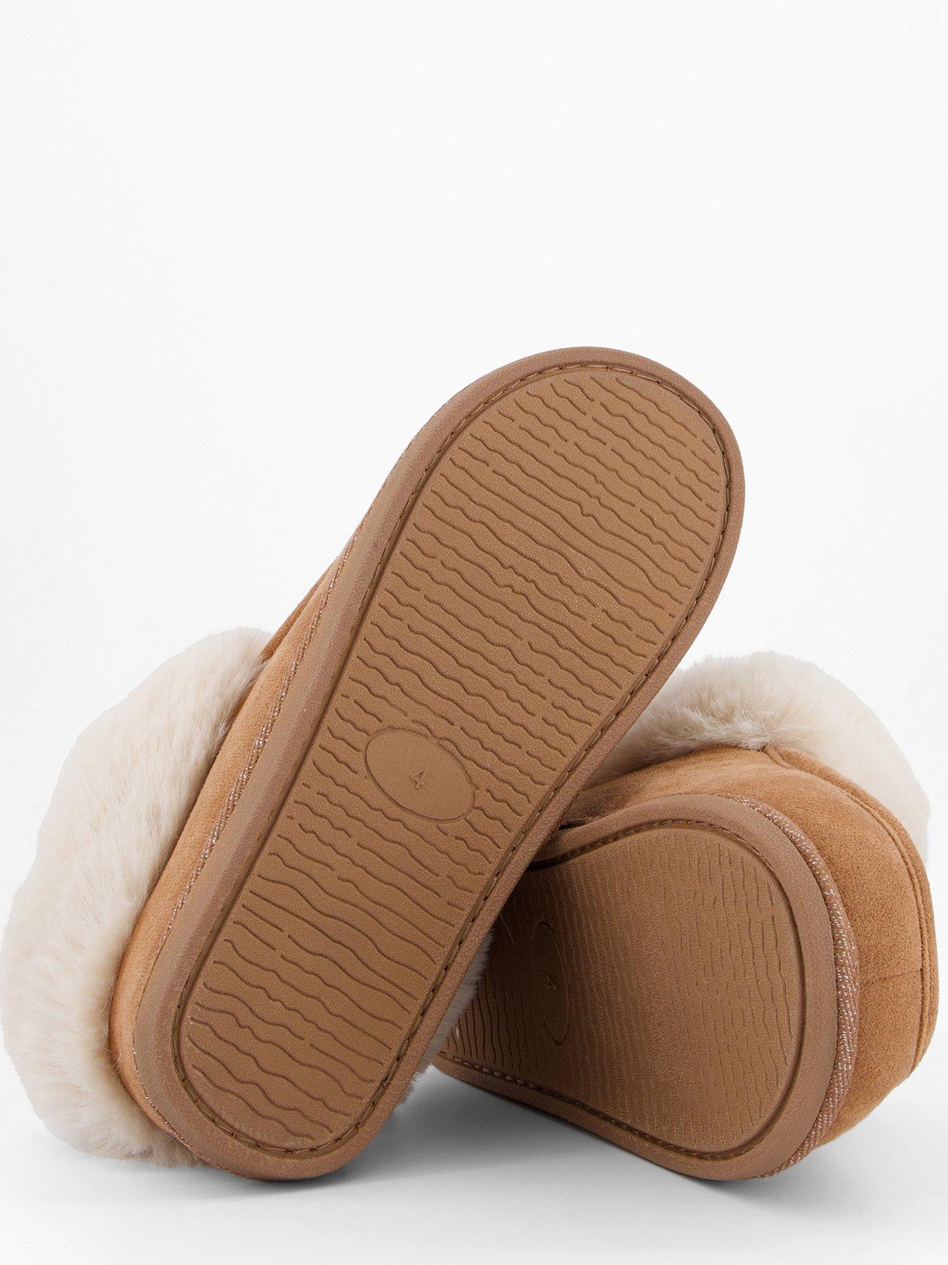 Image 4 of 6 of The Very Collection Faux Fur Slipper Boot - Brown